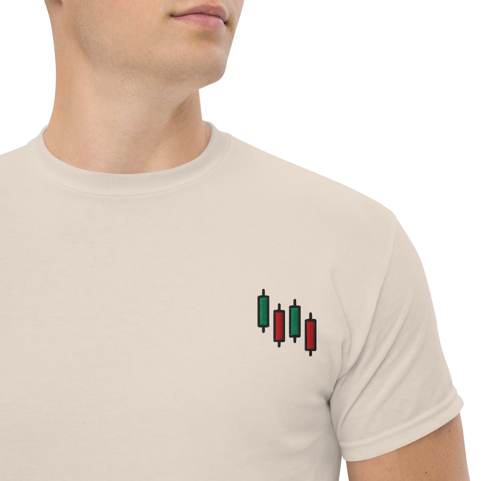 T-shirt Unisex CandelStick pattern-Ricamati-Biiply-Naturale-S-Biiply