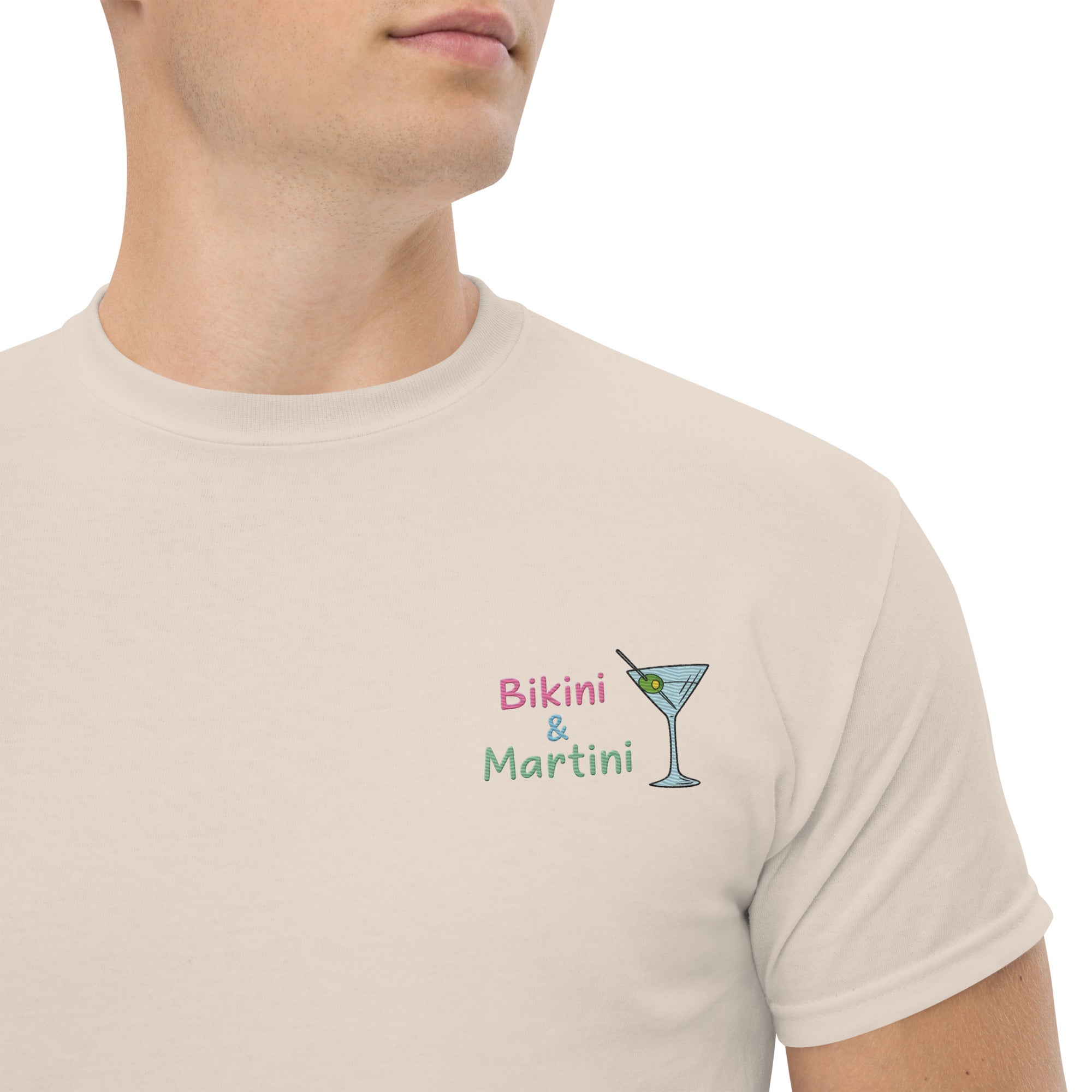 T-shirt Ricamata Unisex Bikini & Martini-Ricamati-Biiply-Naturale-S-Biiply