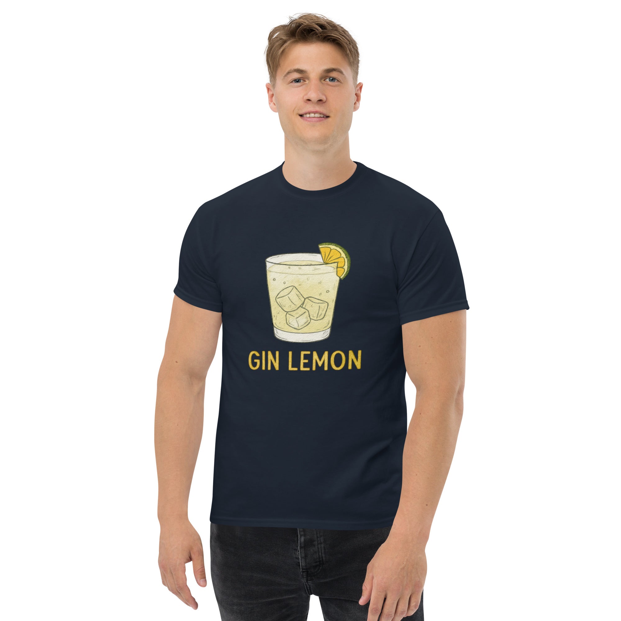 T-shirt Unisex Gin Lemon-DTG-Biiply-Navy-S-Biiply
