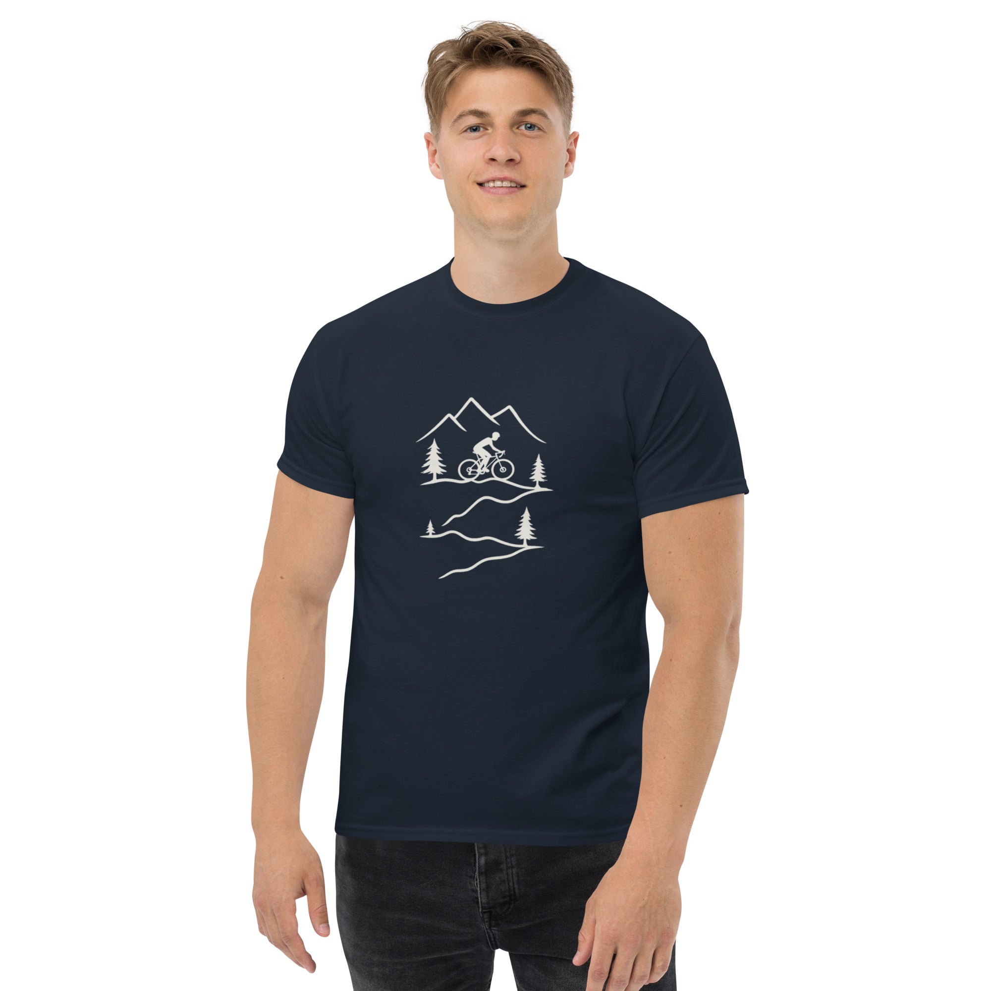 T-shirt Unisex Ride Bike-DTG-Biiply-Navy-S-Biiply