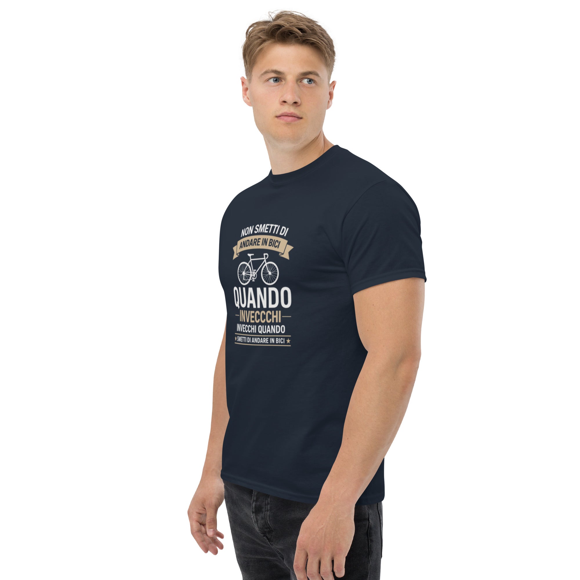 T-shirt Unisex Non Smetti di andare in bici quando...-DTG-Biiply-Biiply
