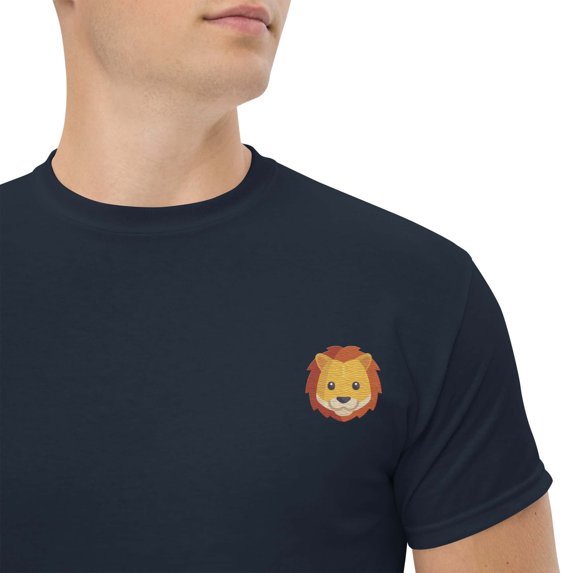 T-shirt Unisex Leone-Ricamati-Biiply-Navy-S-Biiply
