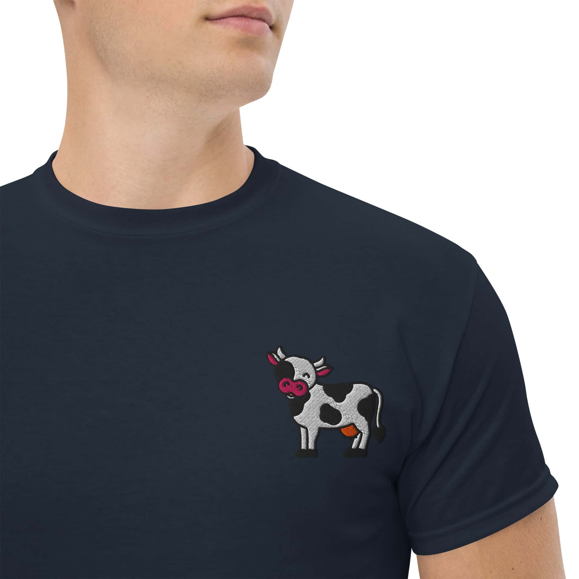 T-shirt Unisex Mucca-Ricamati-Biiply-Navy-S-Biiply