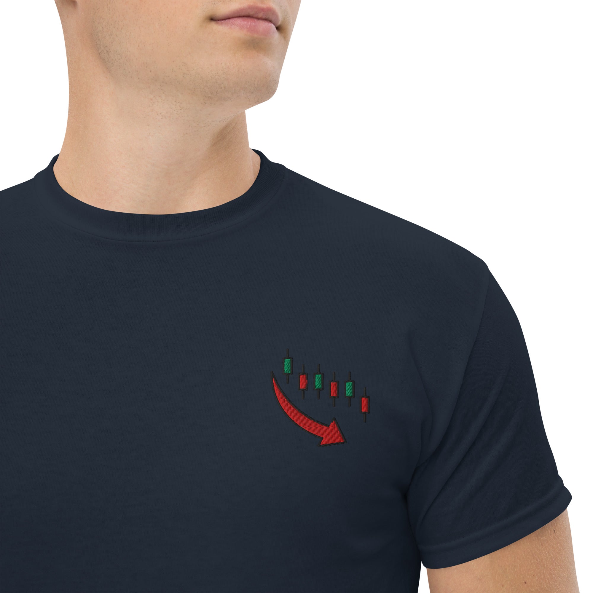 T-shirt Unisex Down Trend-Ricamati-Biiply-Navy-S-Biiply