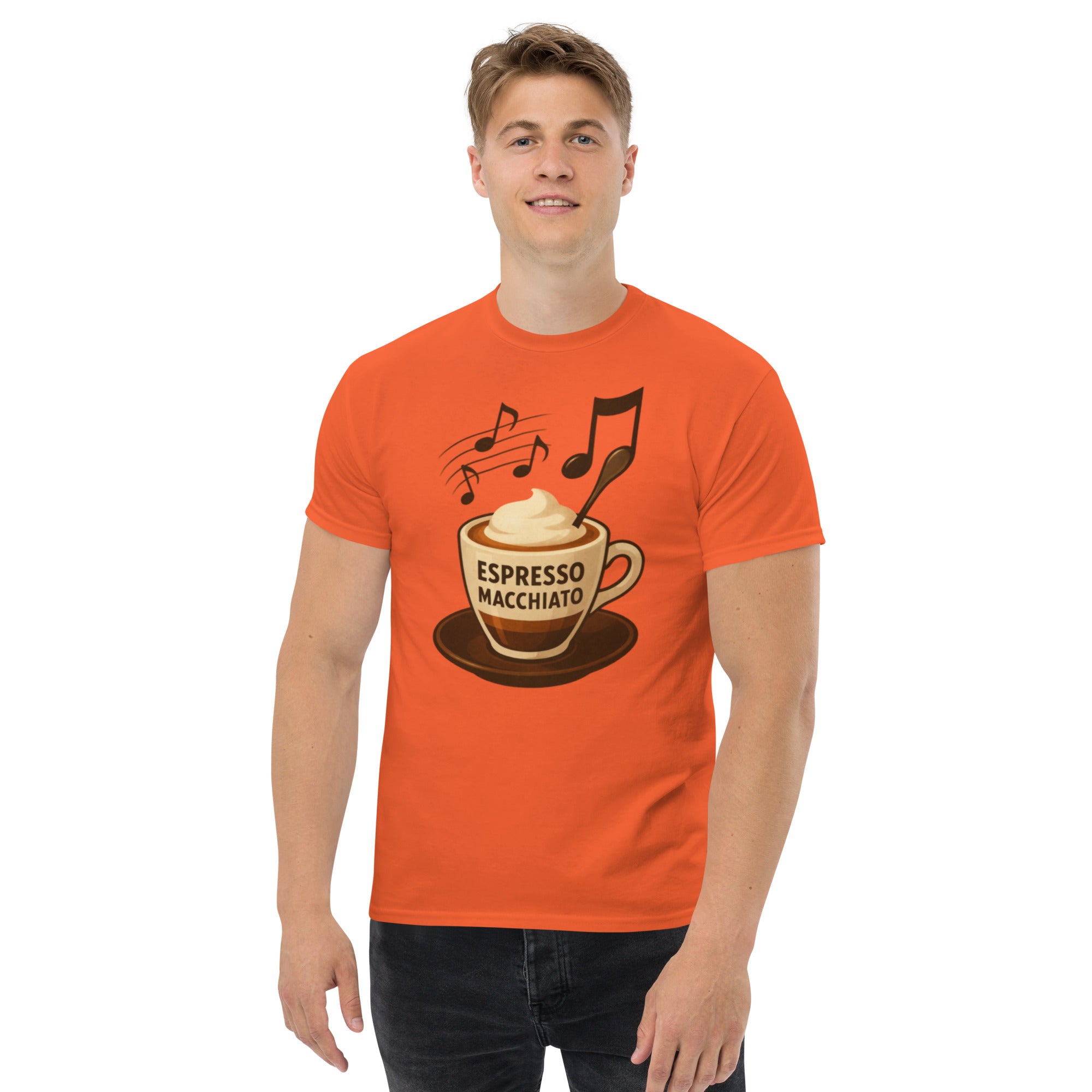 T-shirt Unisex Espresso Macchiato-DTG-Biiply-Arancione-S-Biiply