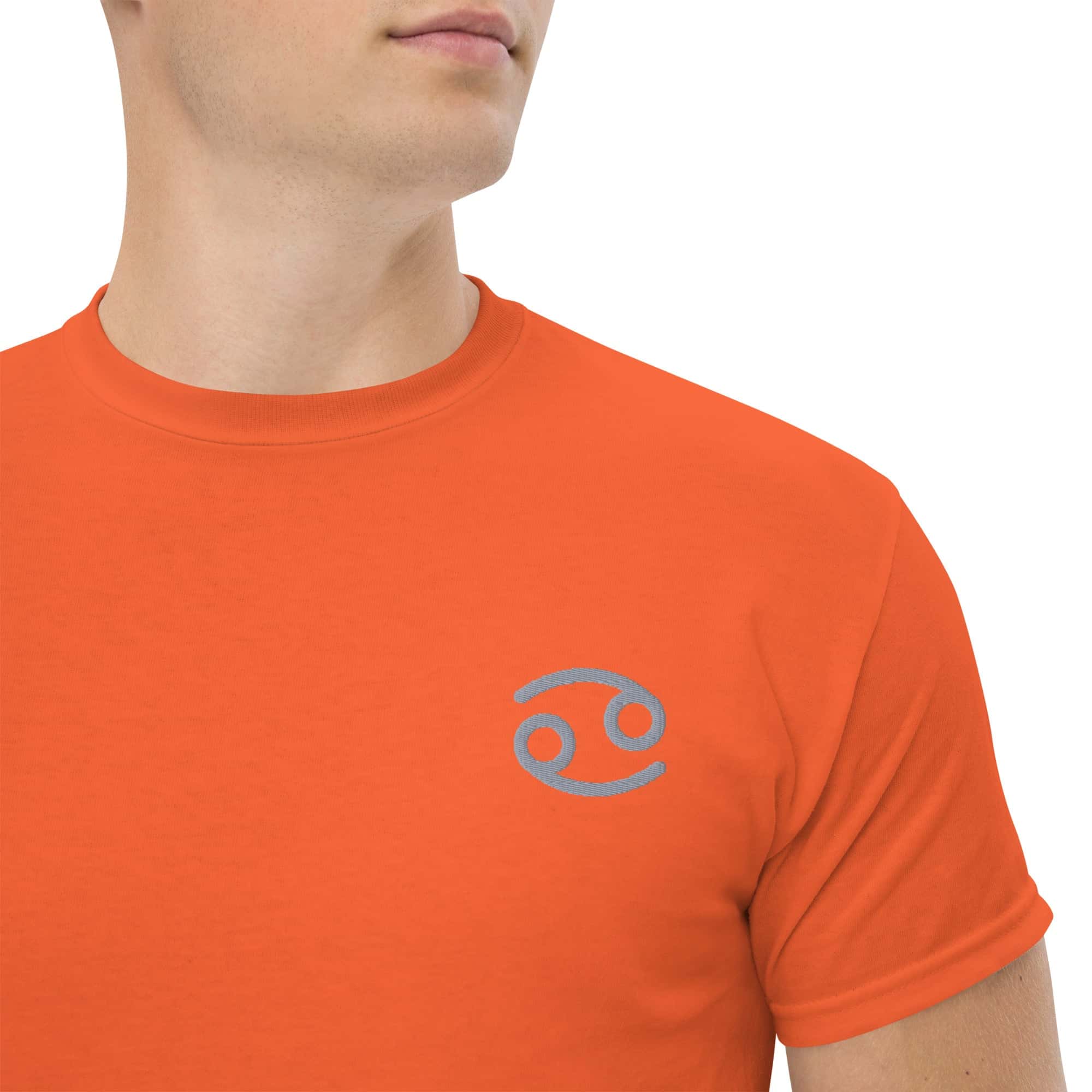 T-shirt Unisex Cancro-Ricamati-Biiply-Arancione-S-Biiply