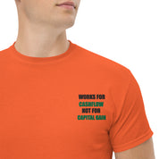 T-shirt Unisex Works Cashflow not Capitalgain-Ricamati-Biiply-Arancione-S-Biiply