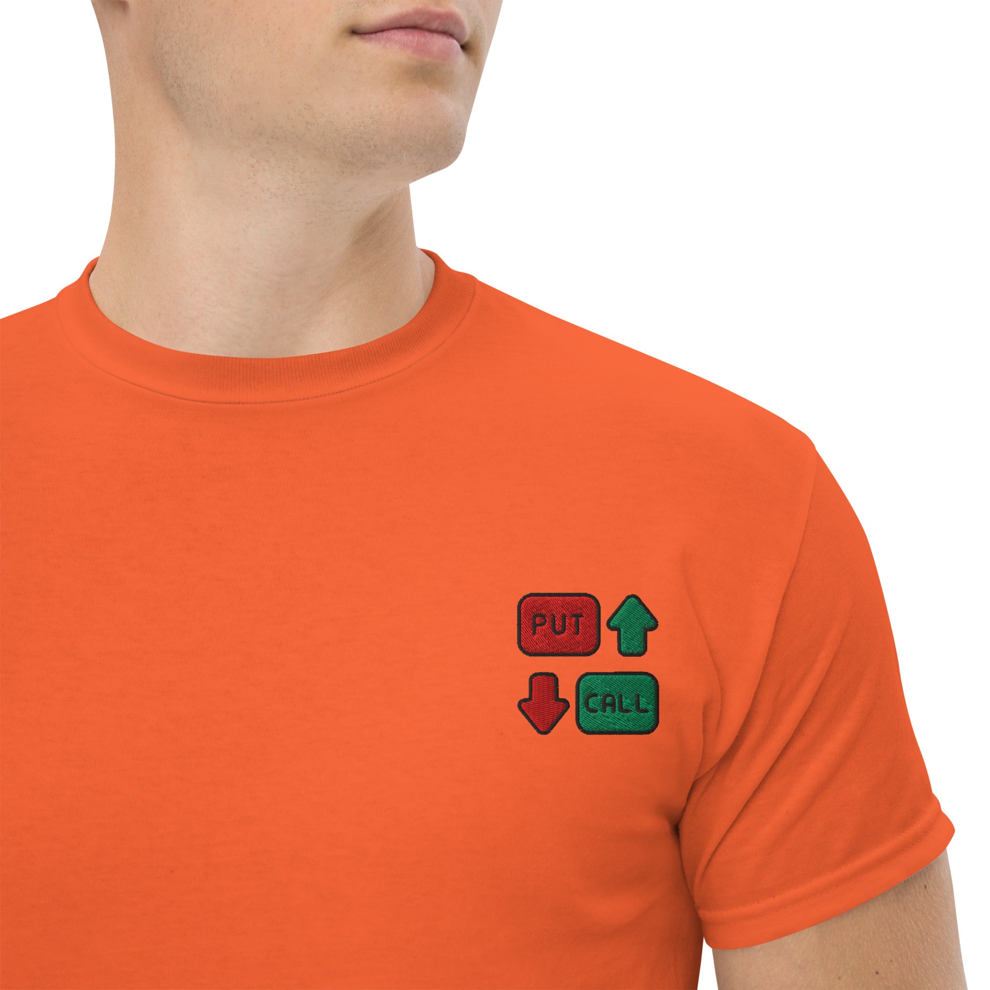 T-shirt Unisex Option Put & Call-Ricamati-Biiply-Arancione-S-Biiply