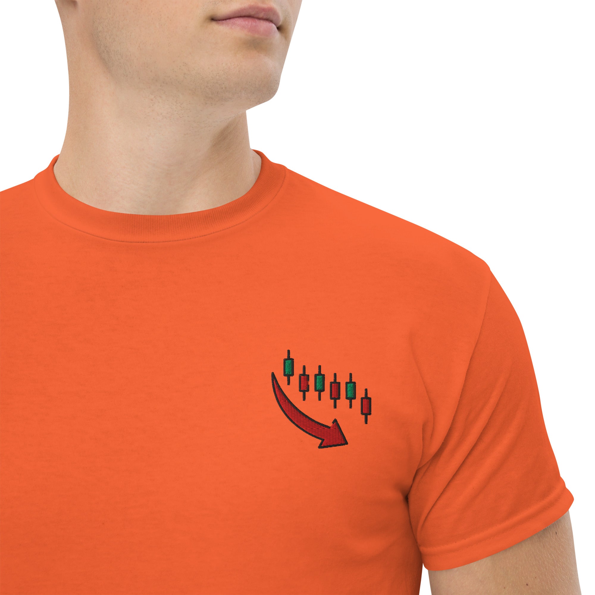 T-shirt Unisex Down Trend-Ricamati-Biiply-Arancione-S-Biiply