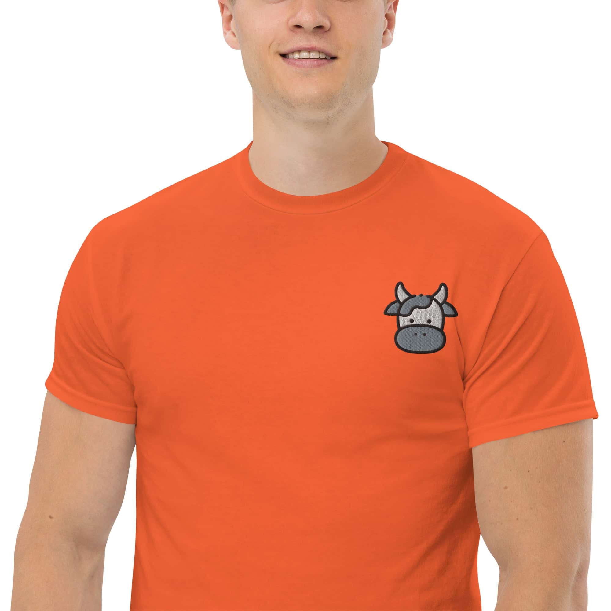 T-shirt Unisex Faccia Mucca-Ricamati-Biiply-Biiply