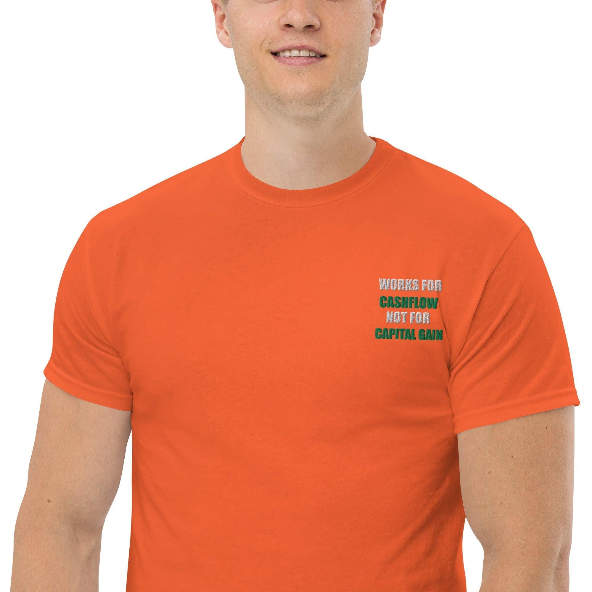 T-shirt Unisex Works Cashflow not Capitalgain White logo-Ricamati-Biiply-Biiply