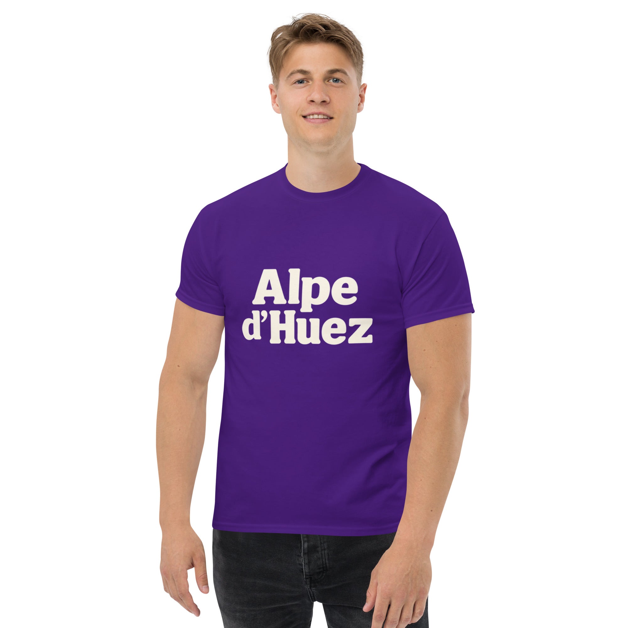 T-shirt Unisex Alpe d'Huez-DTG-Biiply-Porpora-S-Biiply
