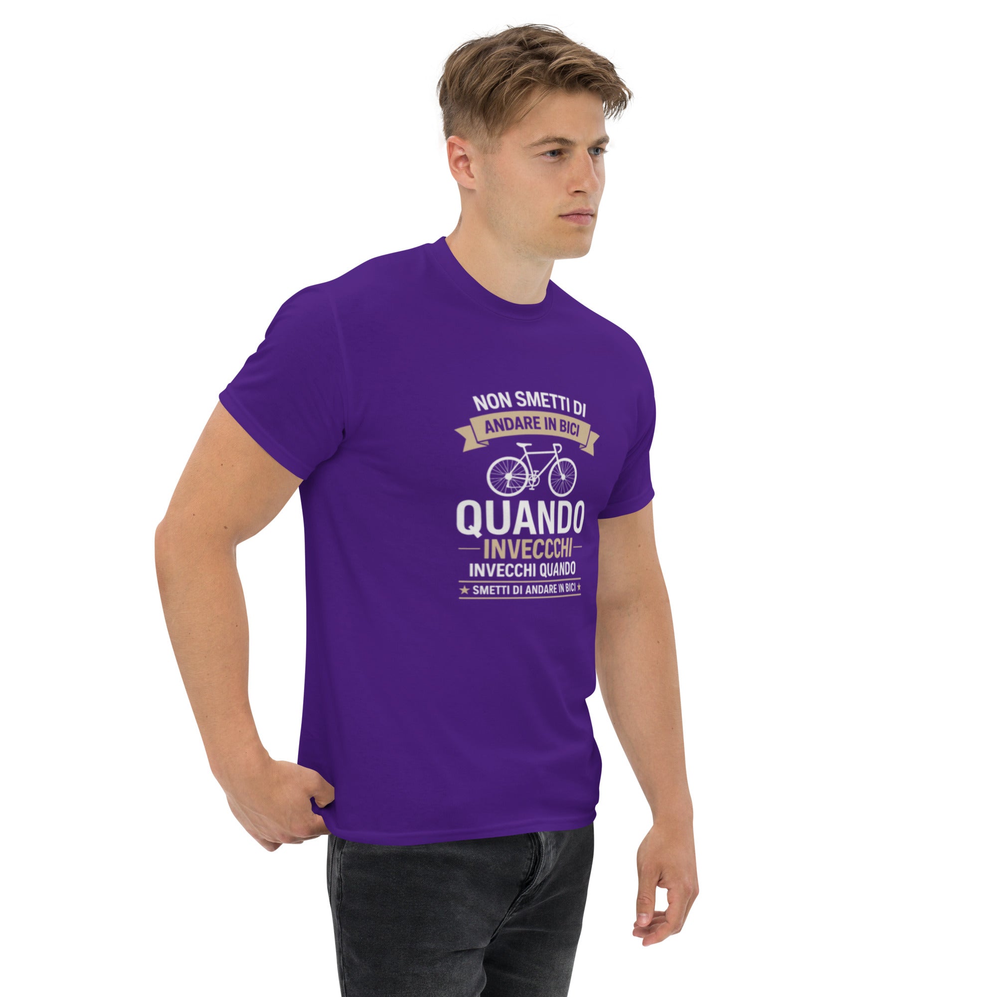 T-shirt Unisex Non Smetti di andare in bici quando...-DTG-Biiply-Biiply