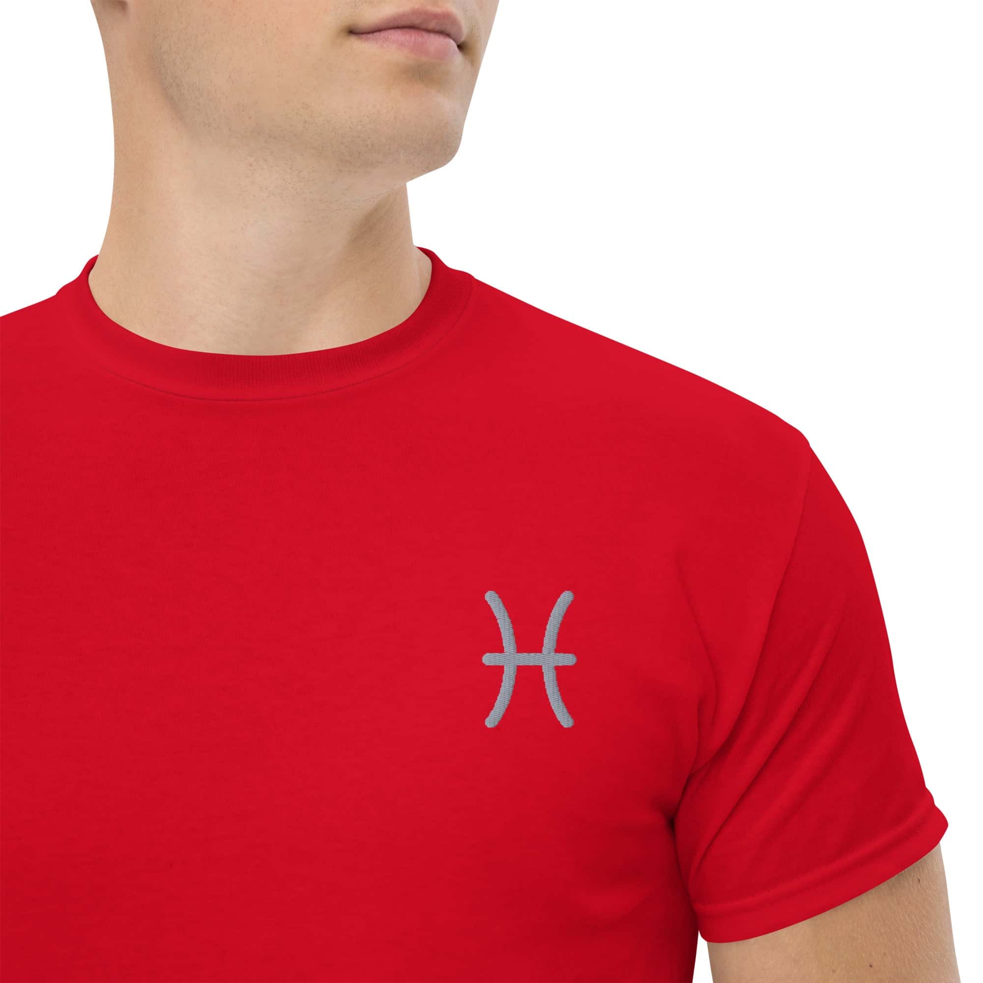 T-shirt Unisex Pesci-Ricamati-Biiply-Rosso-S-Biiply