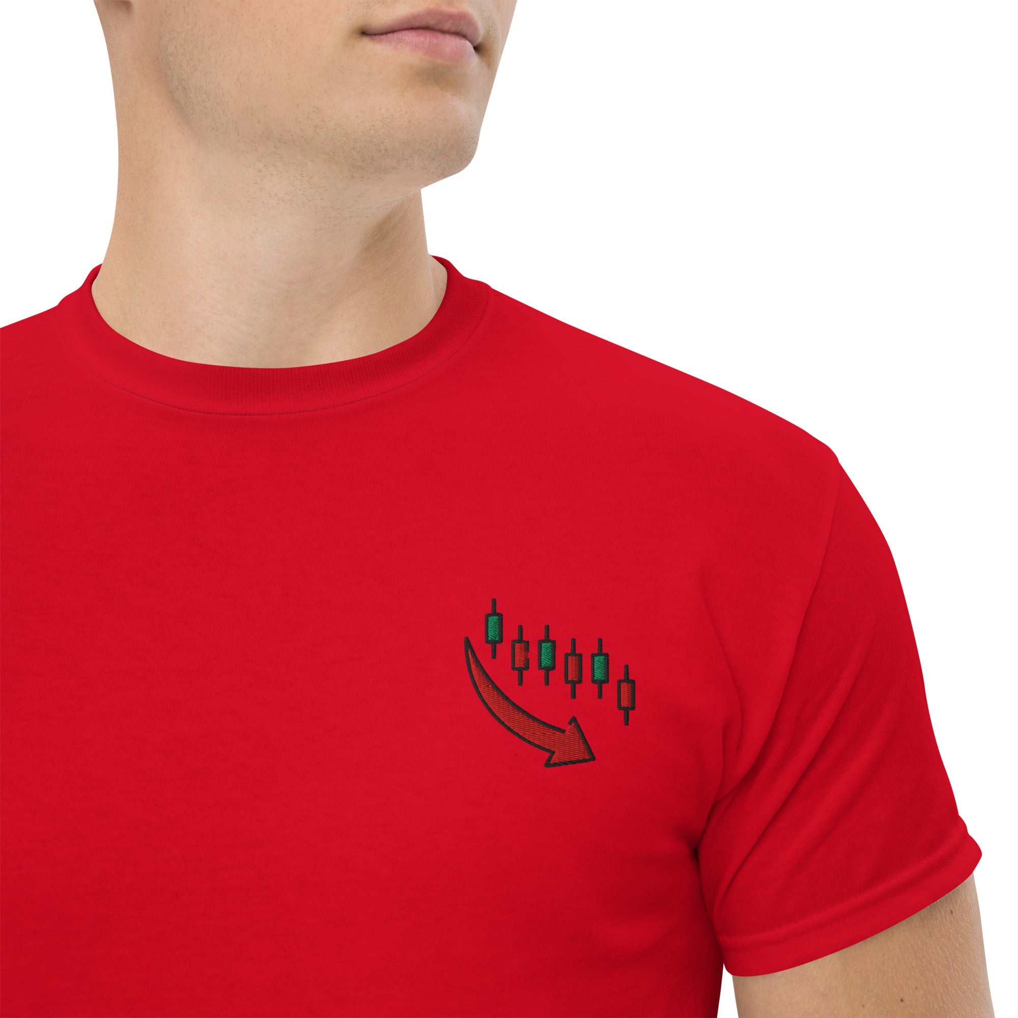 T-shirt Unisex Down Trend-Ricamati-Biiply-Rosso-S-Biiply