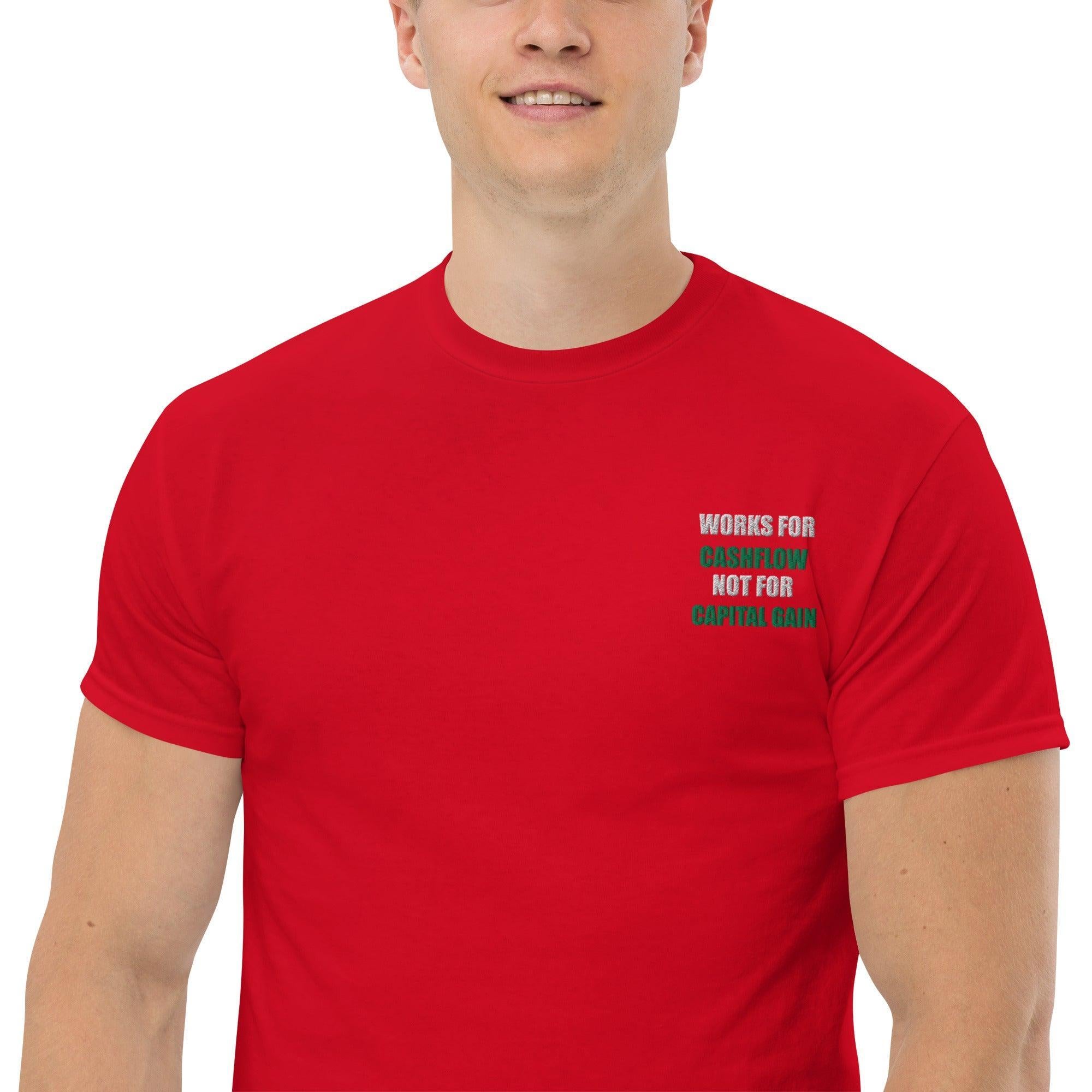 T-shirt Unisex Works Cashflow not Capitalgain White logo-Ricamati-Biiply-Biiply