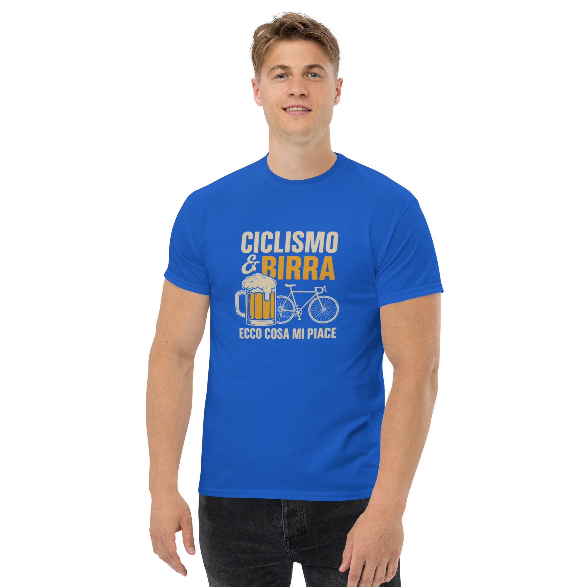 T-shirt Unisex Birra e Ciclismo-DTG-Biiply-Royal-S-Biiply