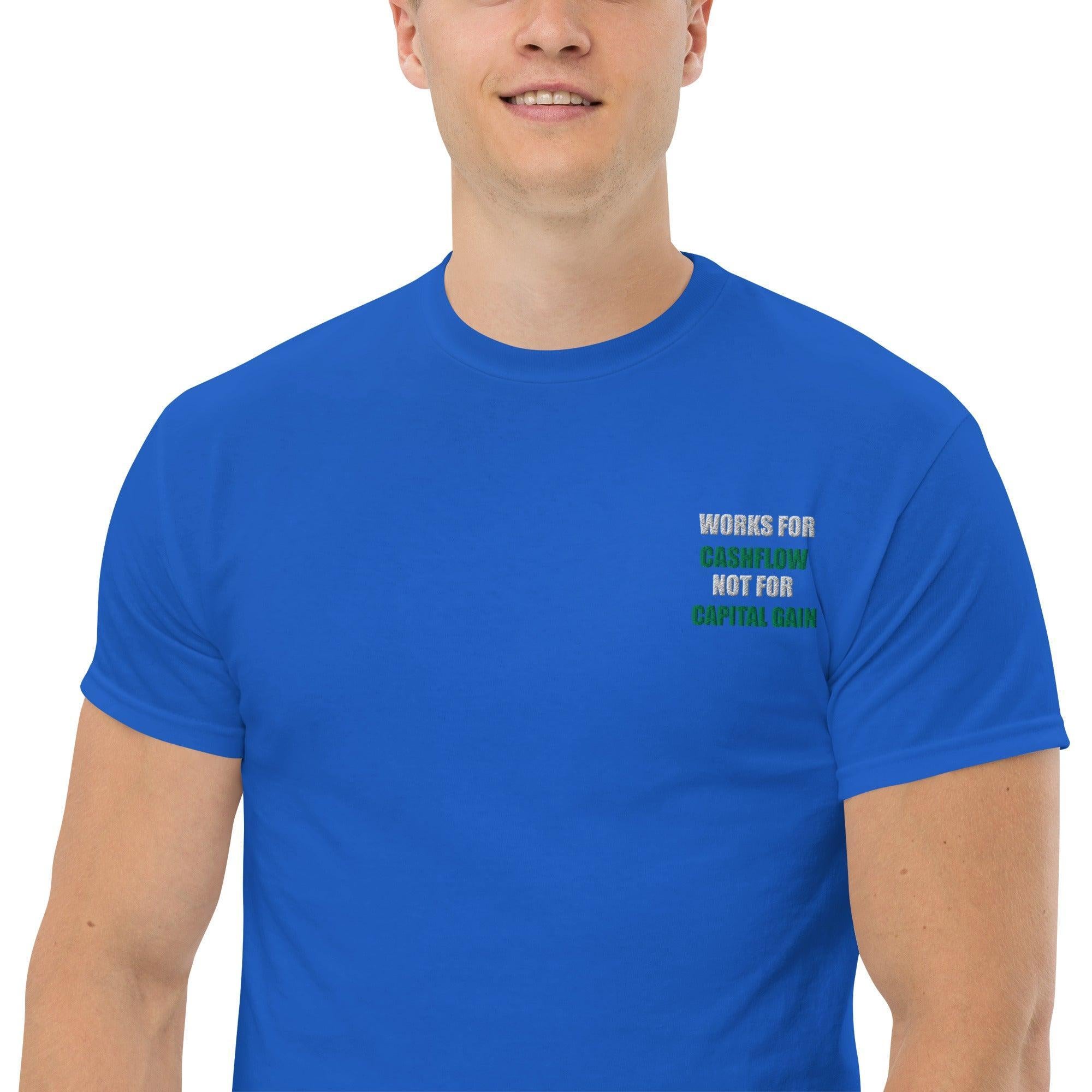 T-shirt Unisex Works Cashflow not Capitalgain White logo-Ricamati-Biiply-Biiply