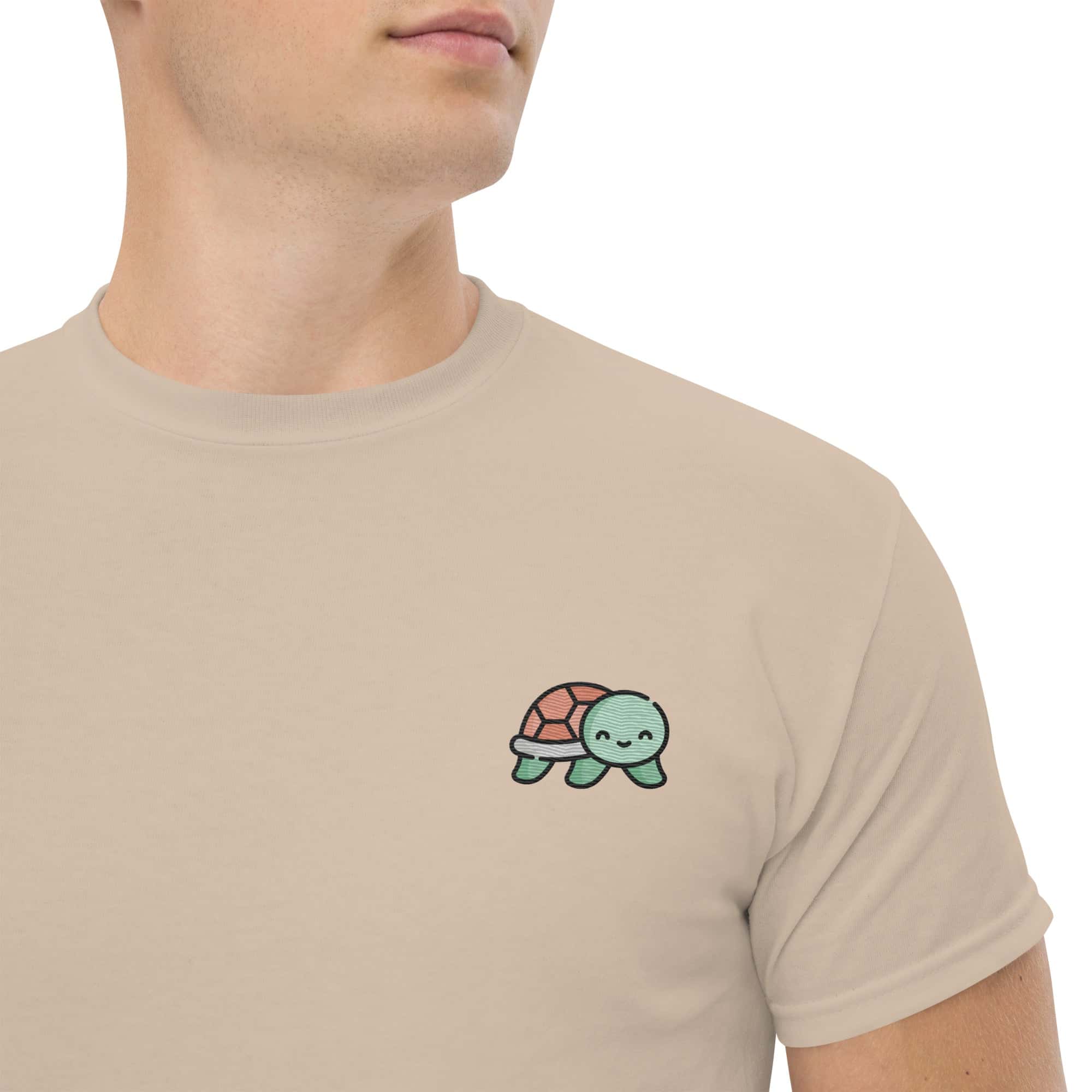 T-shirt Unisex Baby Tartaruga-Ricamati-Biiply-Sabbia-S-Biiply