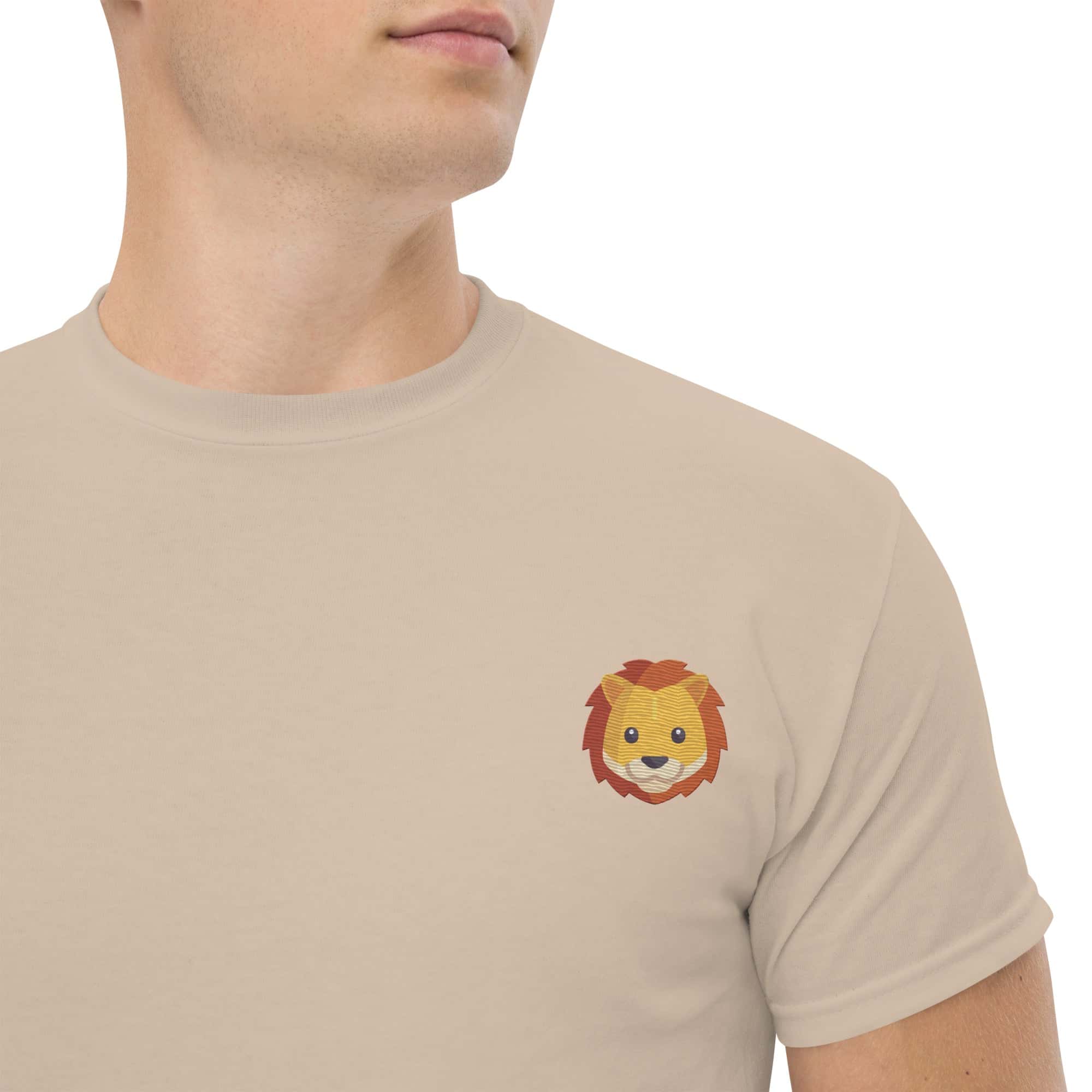 T-shirt Unisex Leone-Ricamati-Biiply-Sabbia-S-Biiply