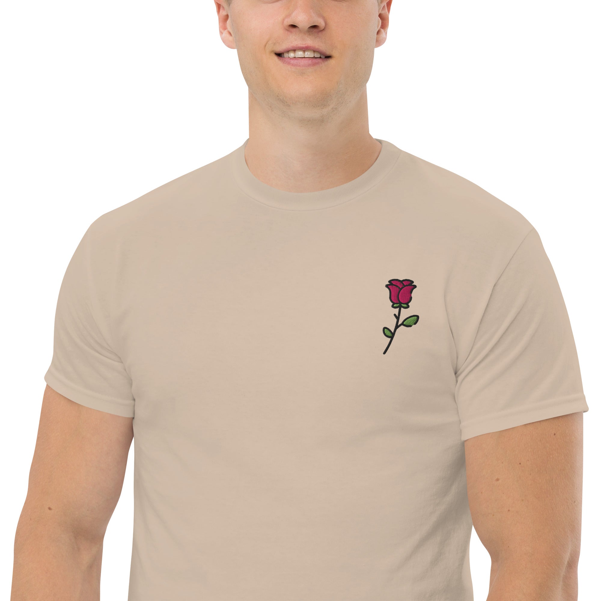 T-shirt Unisex Rosa con Gambo-Ricamati-Biiply-Biiply