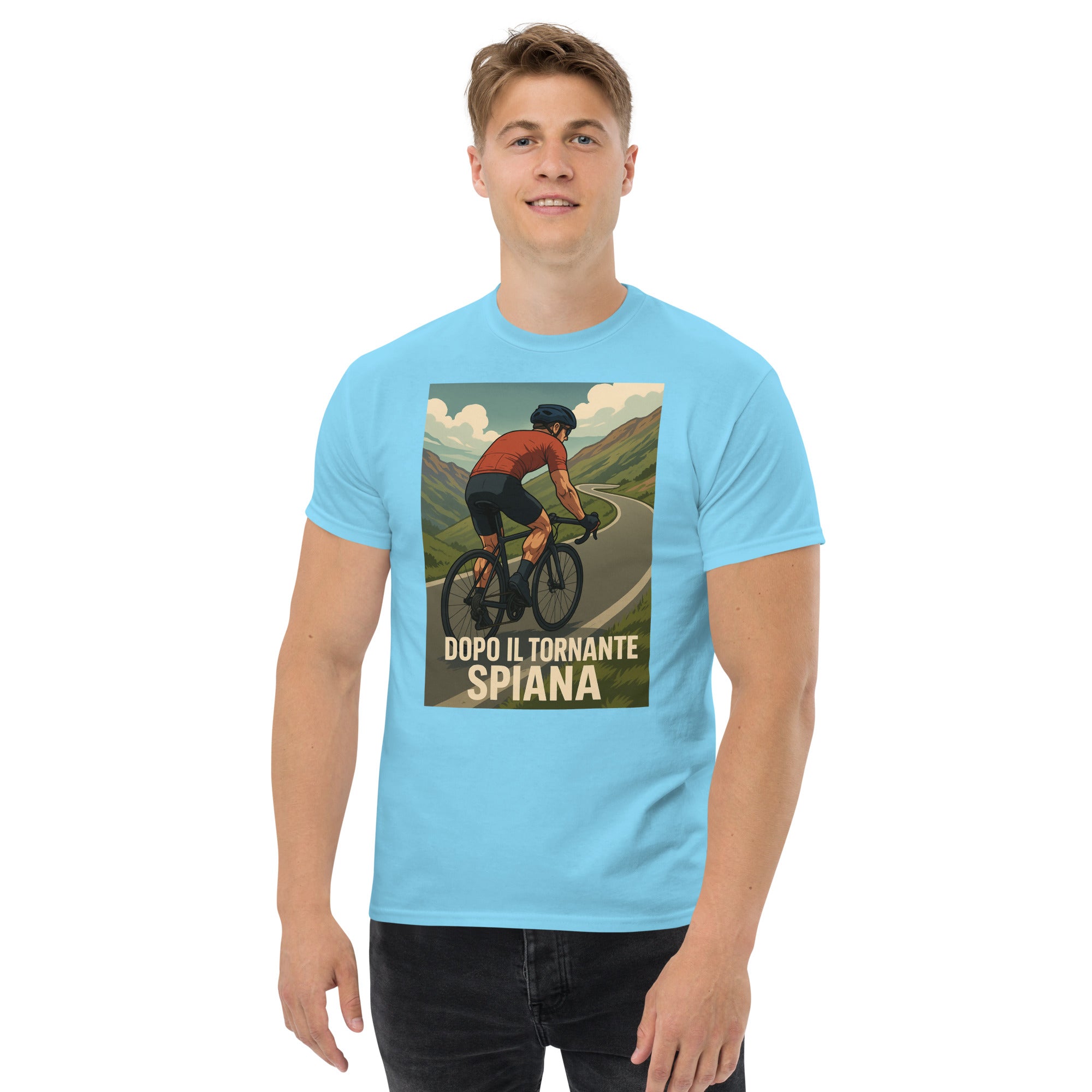 T-shirt Unisex Dopo il tornante spiana-DTG-Biiply-Cielo-S-Biiply