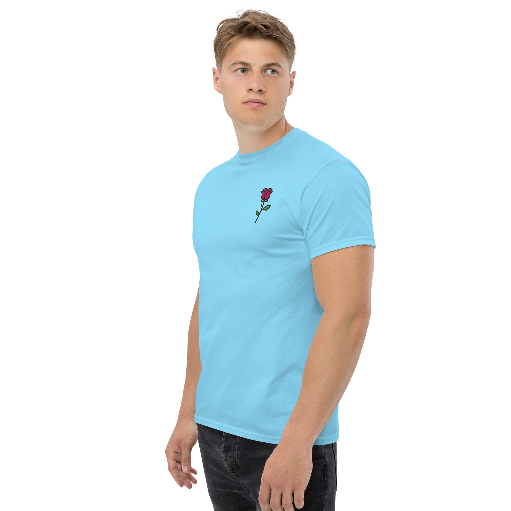 T-shirt Unisex Rosa con Gambo-Ricamati-Biiply-Biiply