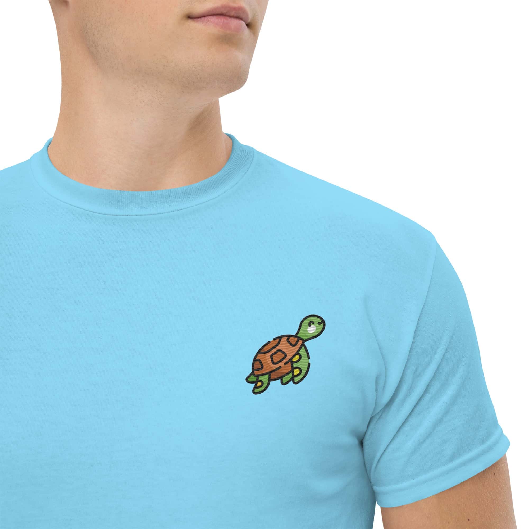 T-shirt Unisex Tartaruga-Ricamati-Biiply-Cielo-S-Biiply