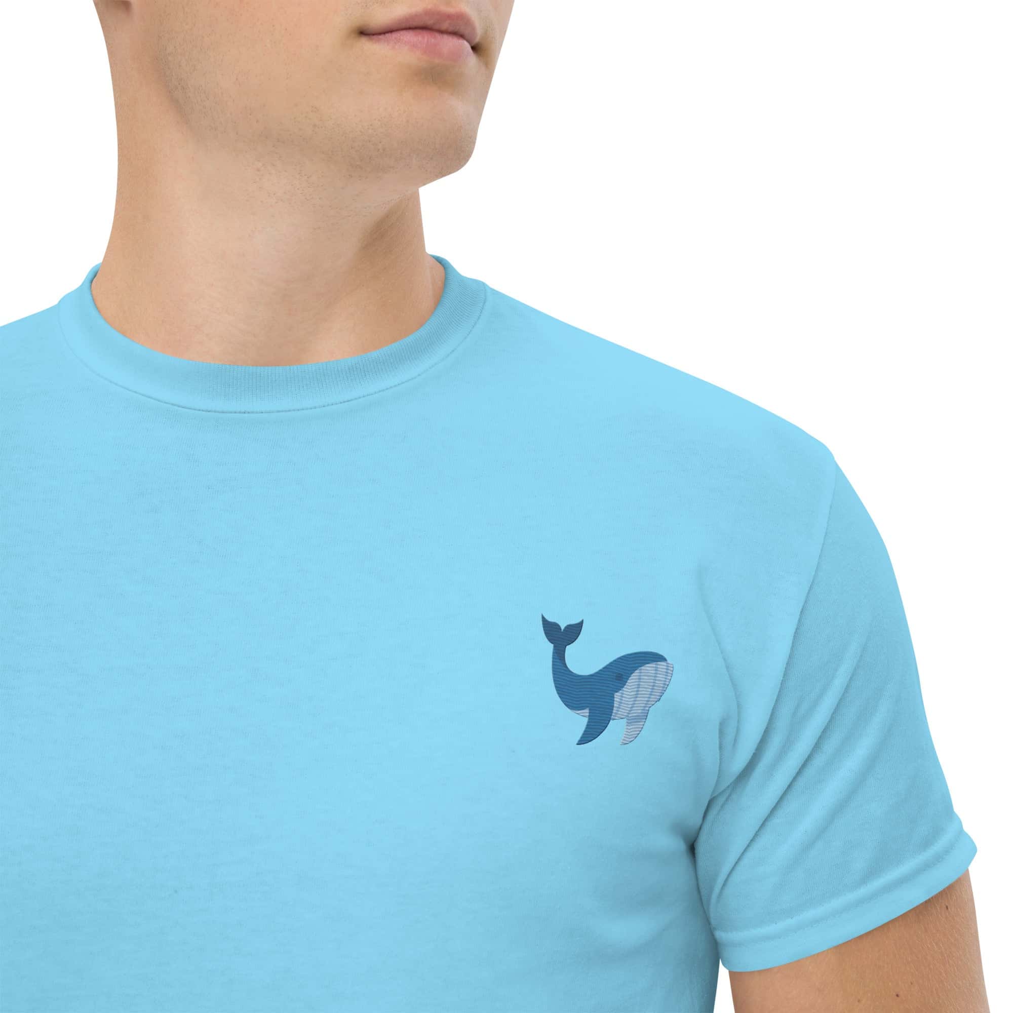 T-shirt Unisex Balena-Ricamati-Biiply-Cielo-S-Biiply