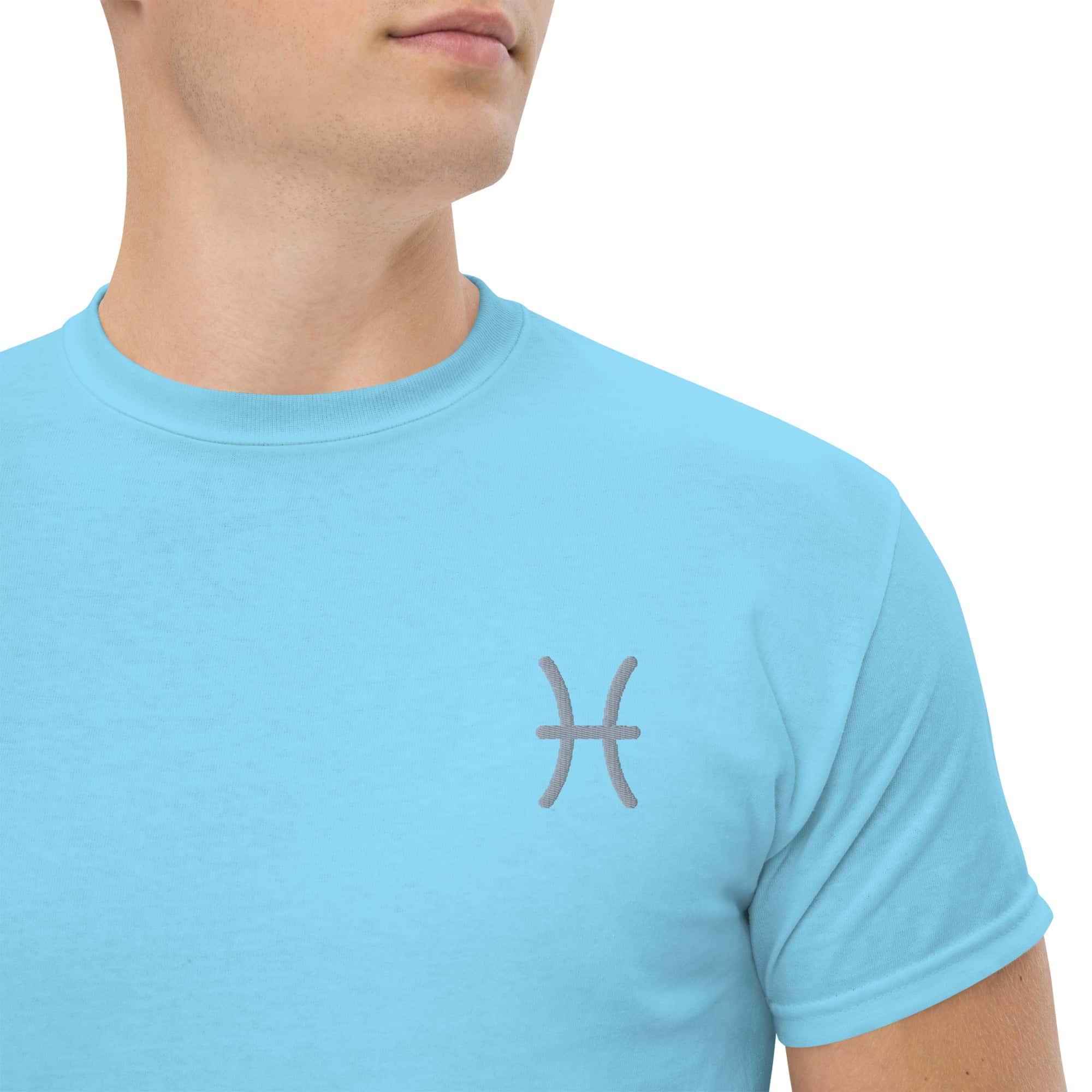 T-shirt Unisex Pesci-Ricamati-Biiply-Cielo-S-Biiply