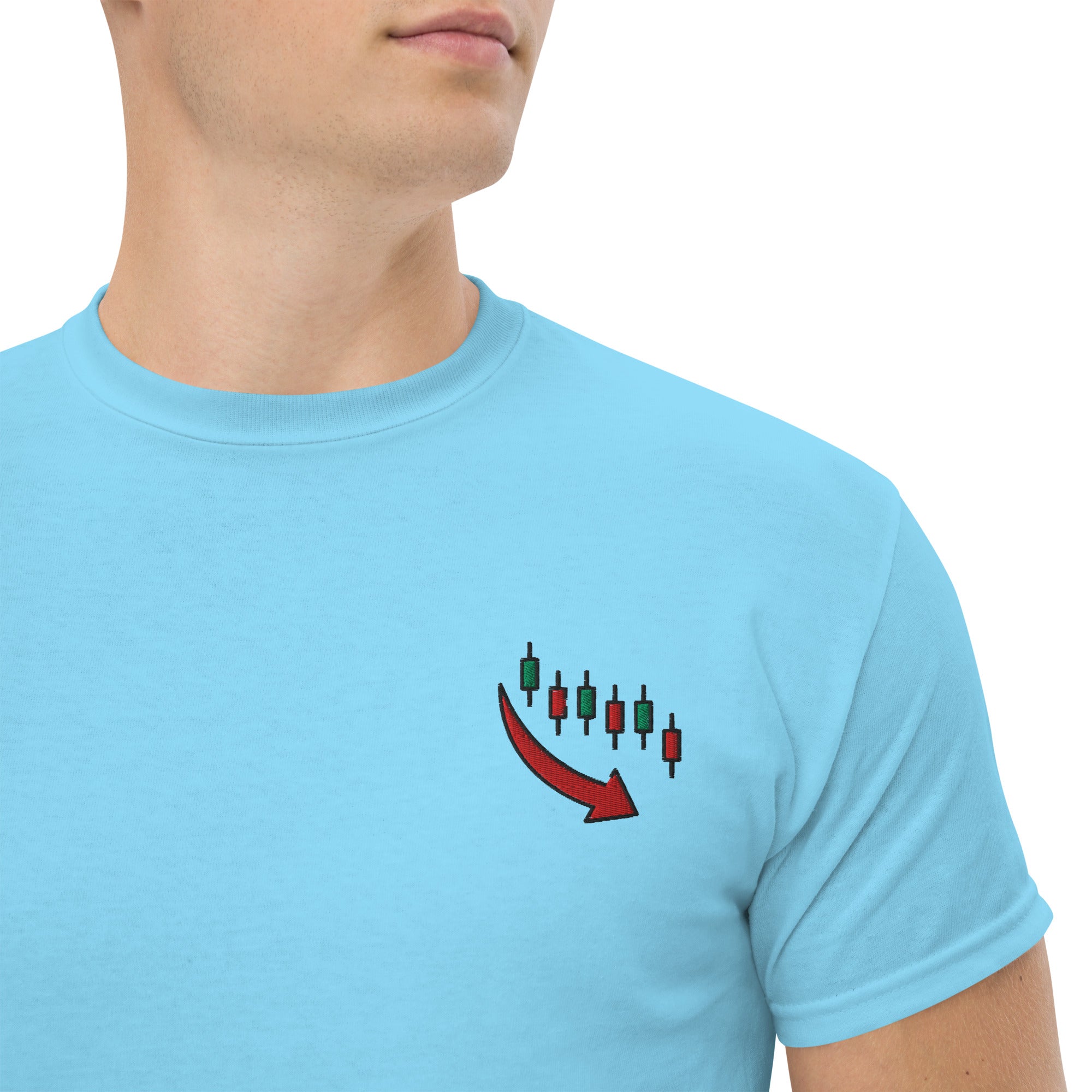 T-shirt Unisex Down Trend-Ricamati-Biiply-Cielo-S-Biiply