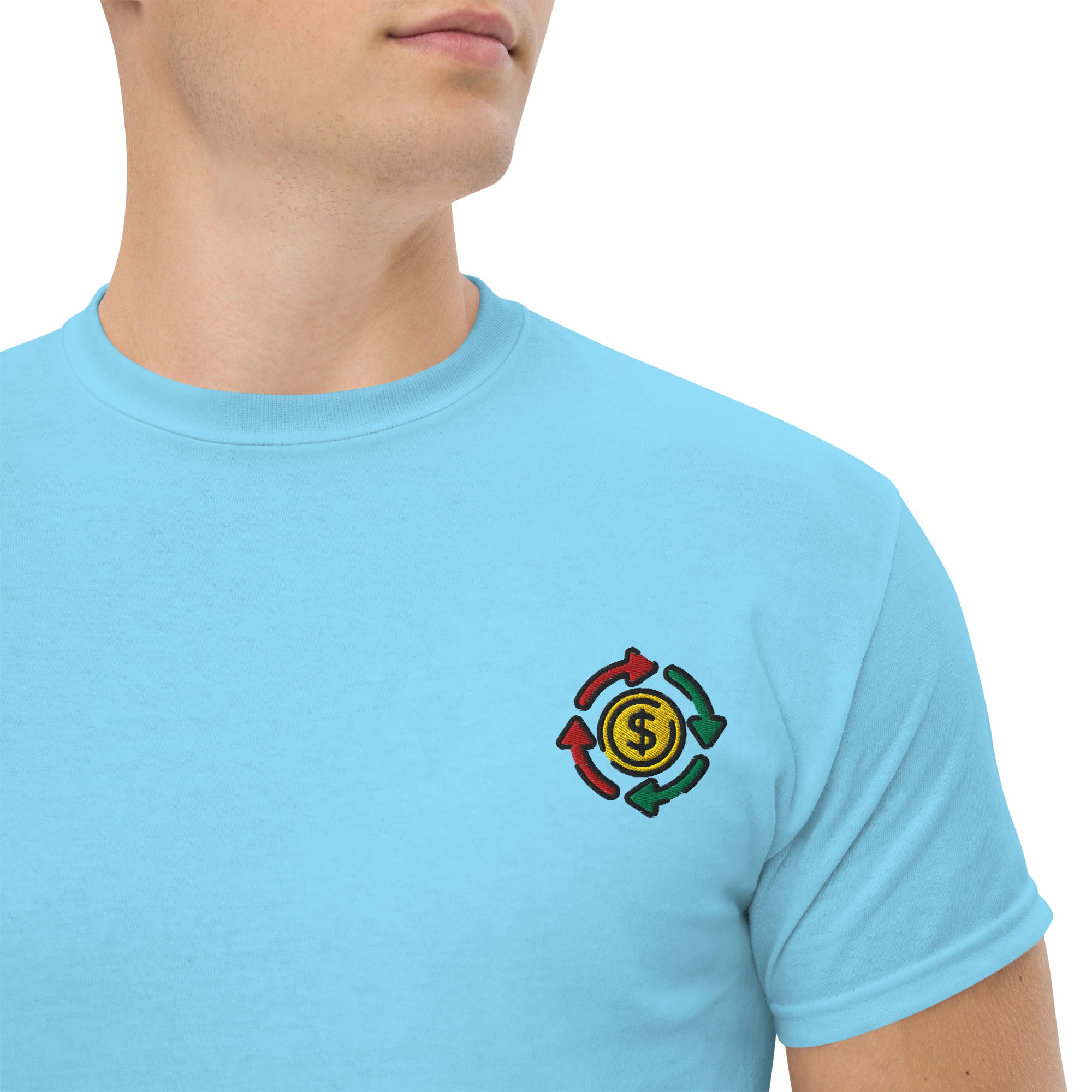 T-shirt Unisex cashflow Cirle-Ricamati-Biiply-Cielo-S-Biiply