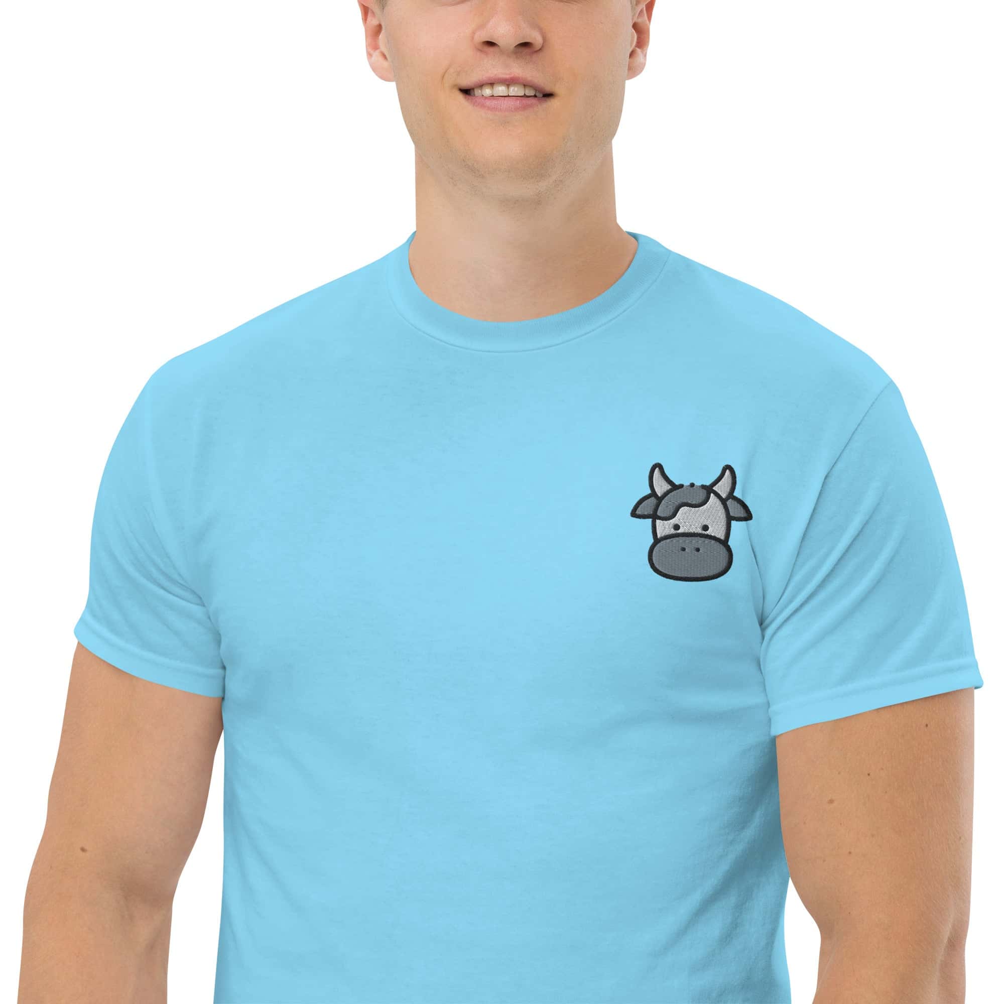 T-shirt Unisex Faccia Mucca-Ricamati-Biiply-Biiply