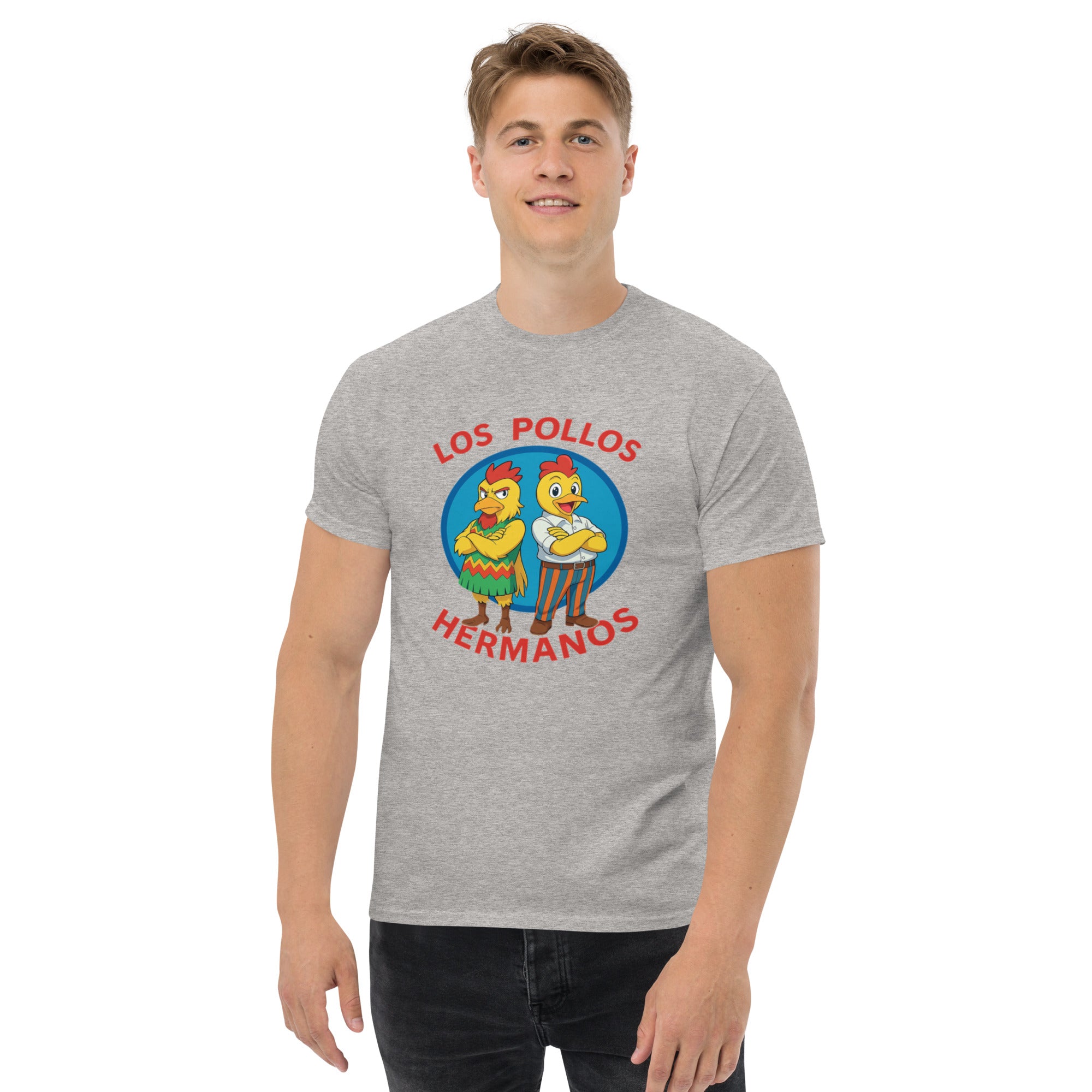 T-shirt Unisex Los Pollos Hermanos Anime-DTG-Biiply-Grigio Sportivo-S-Biiply