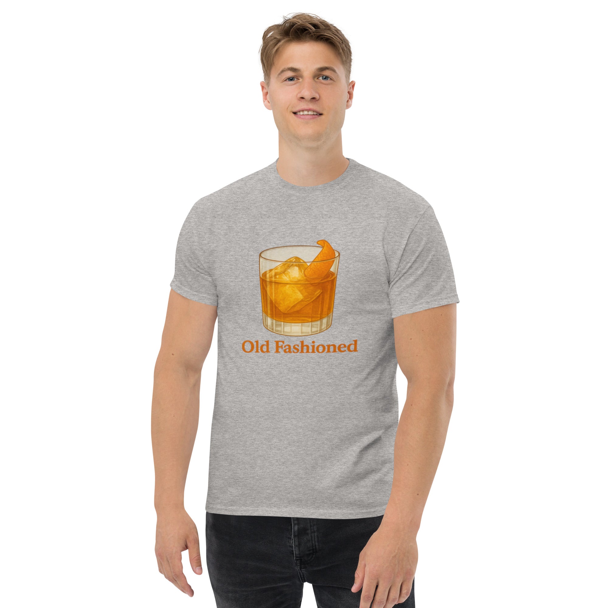 T-shirt Unisex Old Fashioned-DTG-Biiply-Grigio Sportivo-S-Biiply