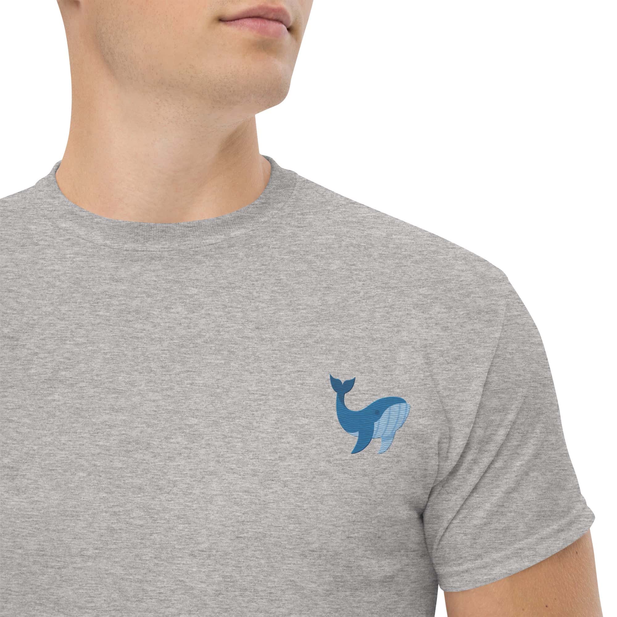T-shirt Unisex Balena-Ricamati-Biiply-Grigio Sportivo-S-Biiply