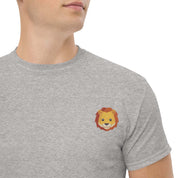 T-shirt Unisex Leone-Ricamati-Biiply-Grigio Sportivo-S-Biiply