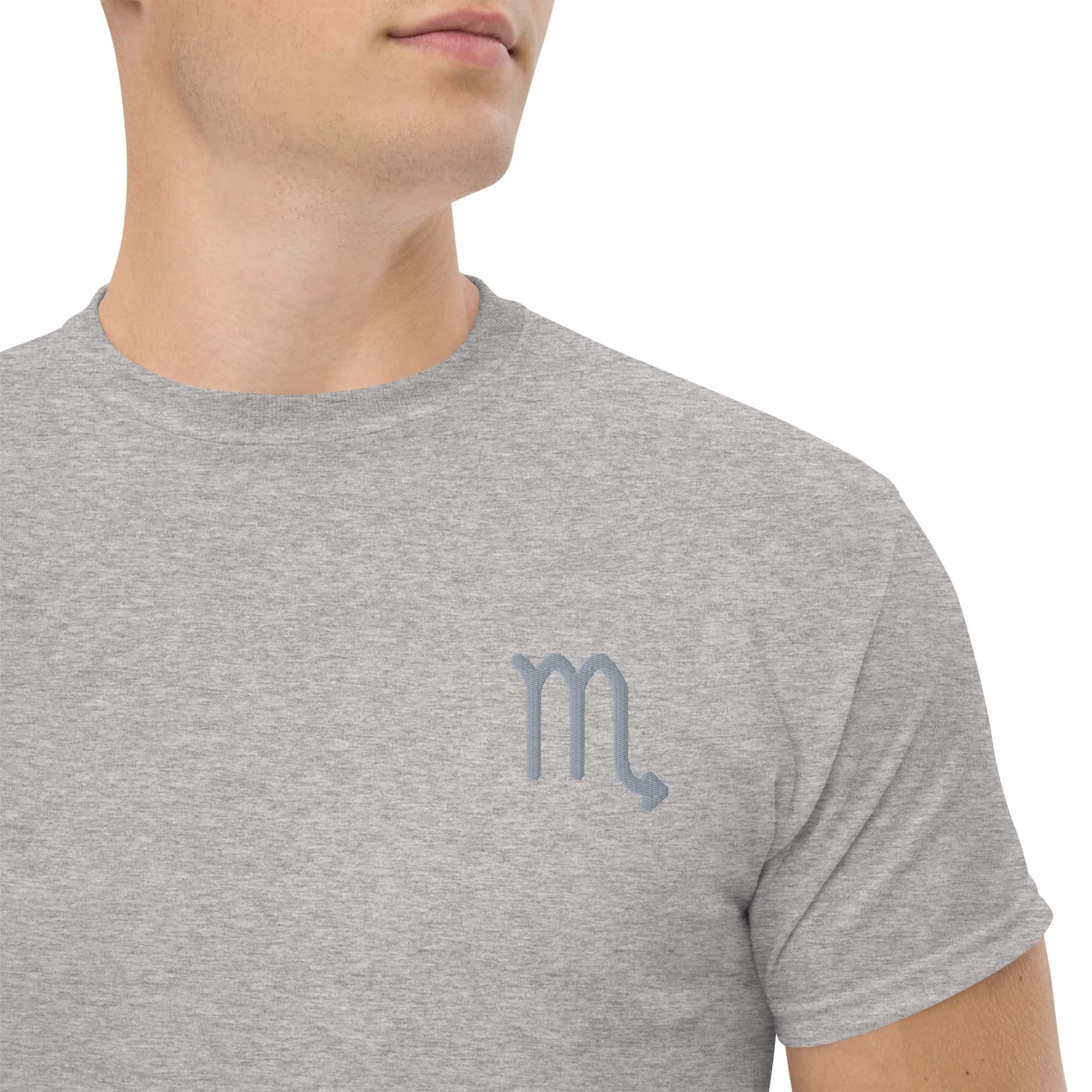 T-shirt Unisex Scorpione-Ricamati-Biiply-Grigio Sportivo-S-Biiply