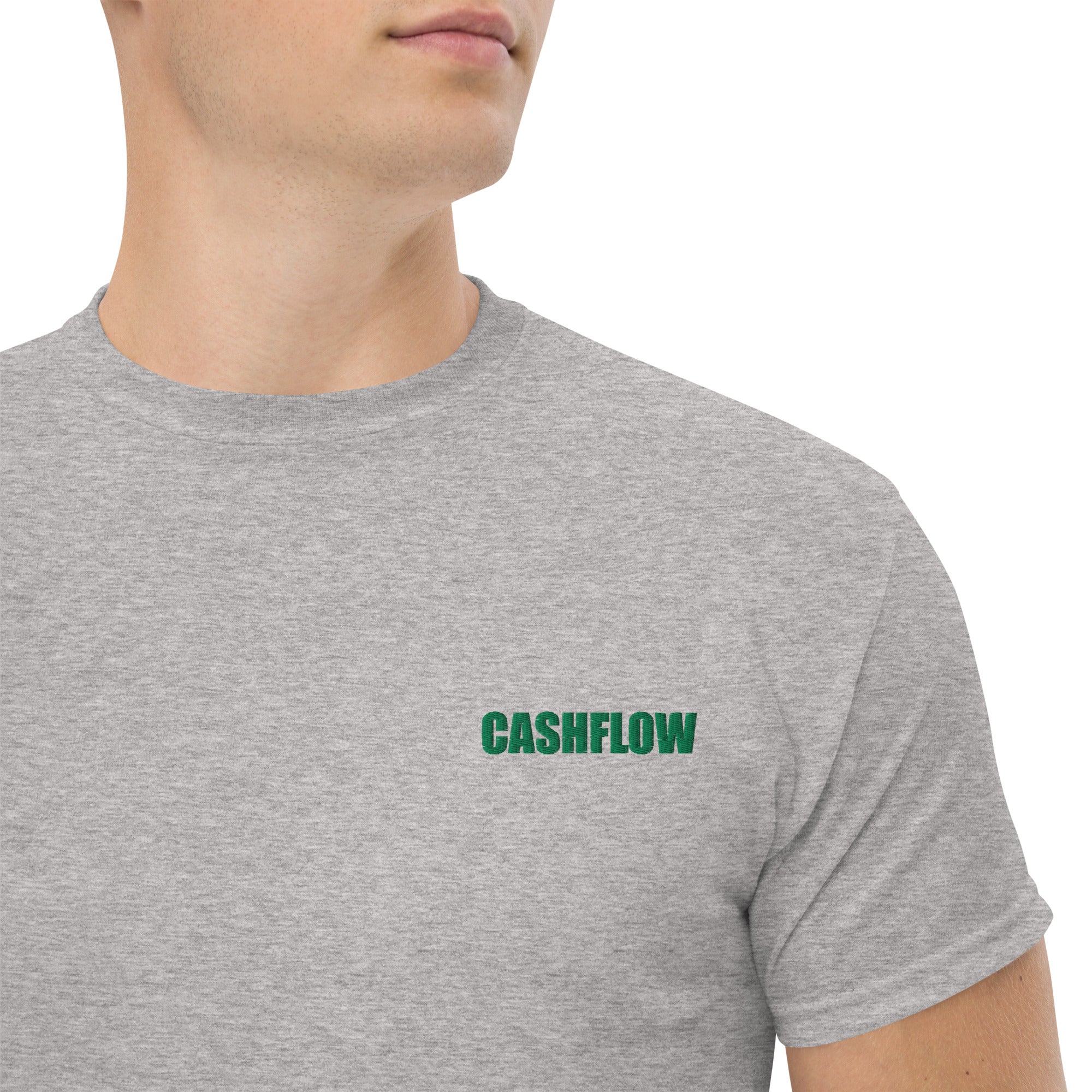 T-shirt Unisex Cashflow-Ricamati-Biiply-Grigio Sportivo-S-Biiply