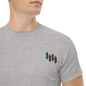 T-shirt Unisex CandelStick pattern-Ricamati-Biiply-Grigio Sportivo-S-Biiply