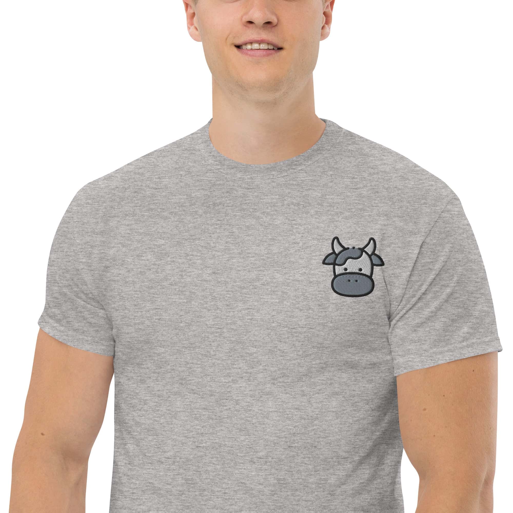 T-shirt Unisex Faccia Mucca-Ricamati-Biiply-Biiply