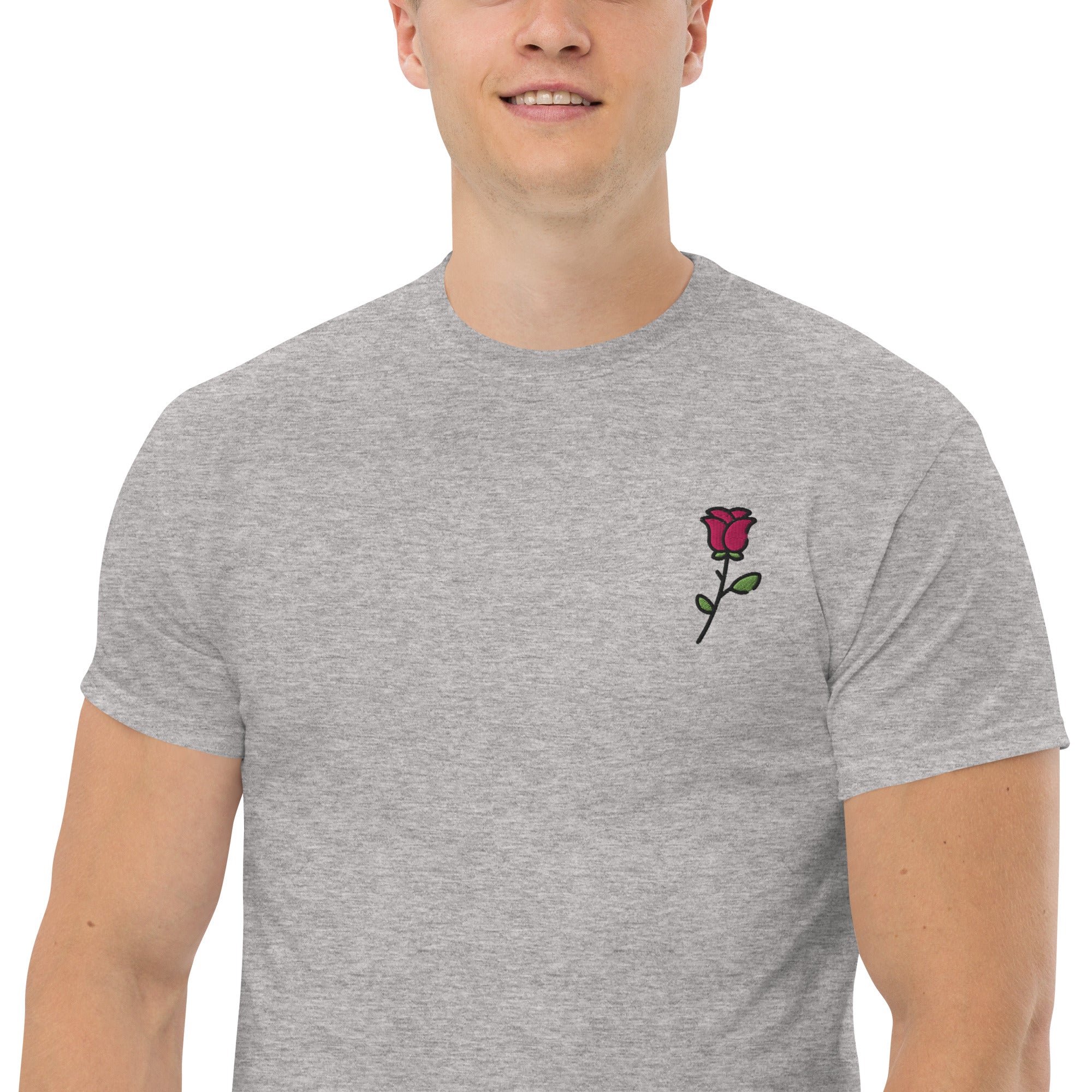 T-shirt Unisex Rosa con Gambo-Ricamati-Biiply-Biiply
