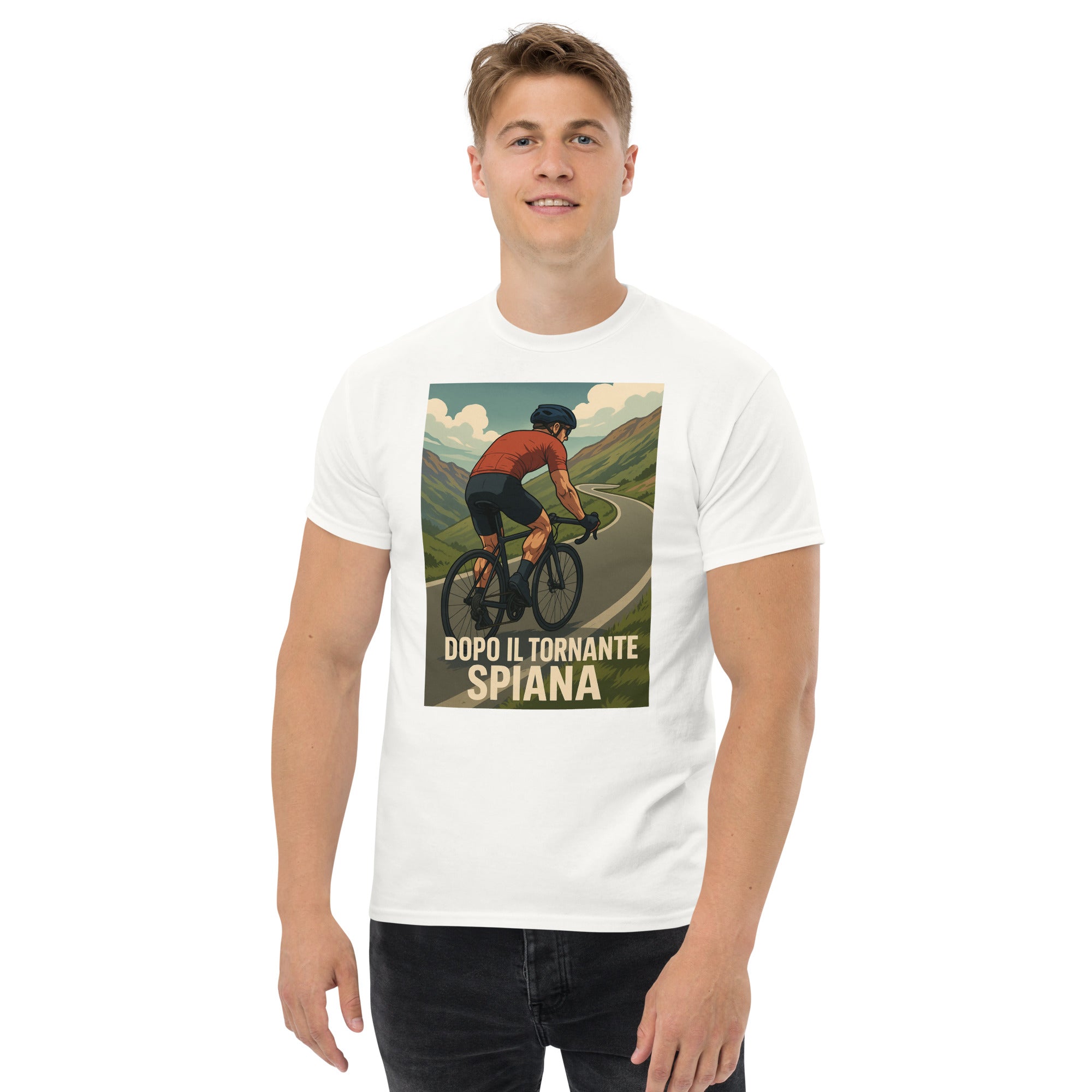 T-shirt Unisex Dopo il tornante spiana-DTG-Biiply-Bianco-S-Biiply