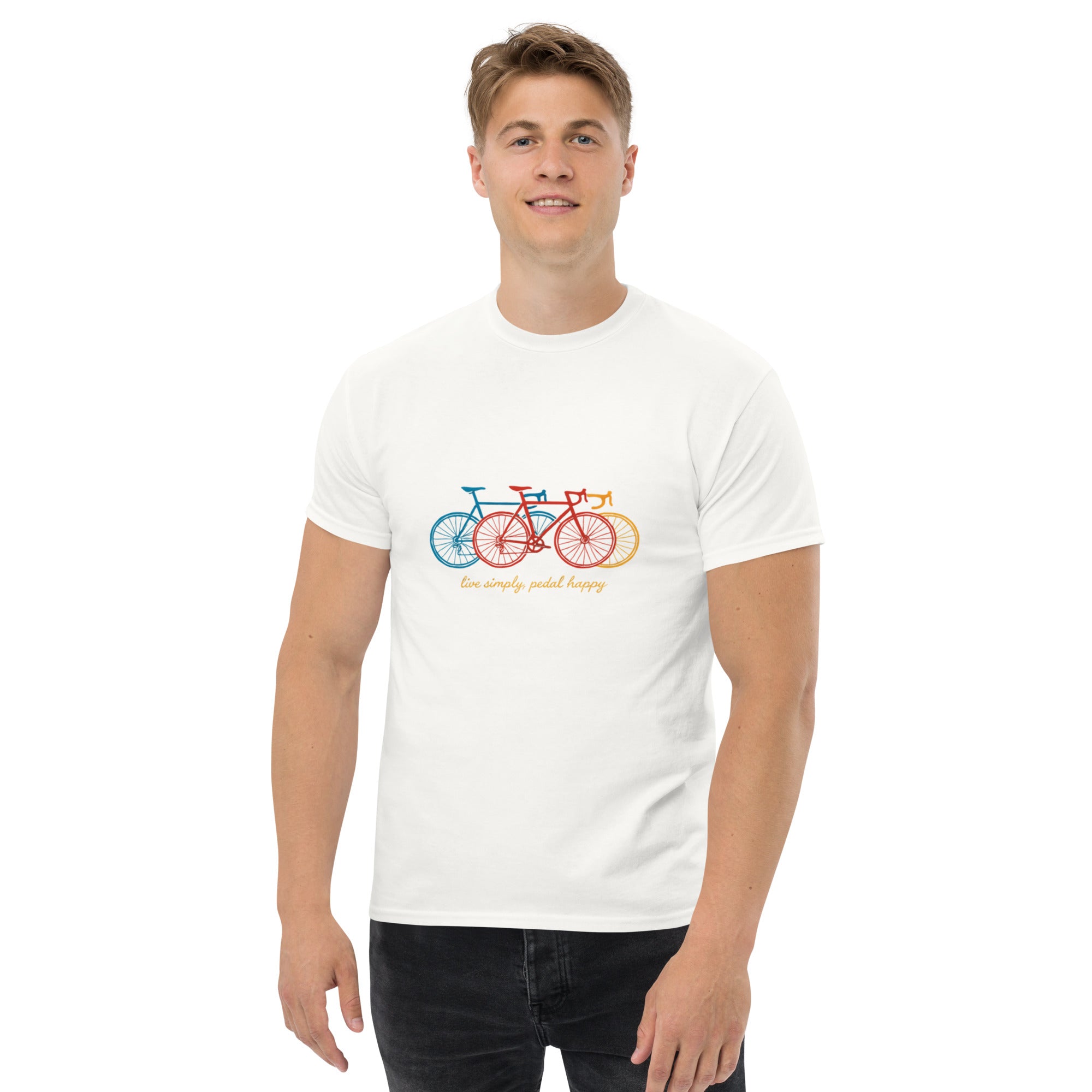 T-shirt Unisex Bici multicolor-DTG-Biiply-Bianco-S-Biiply