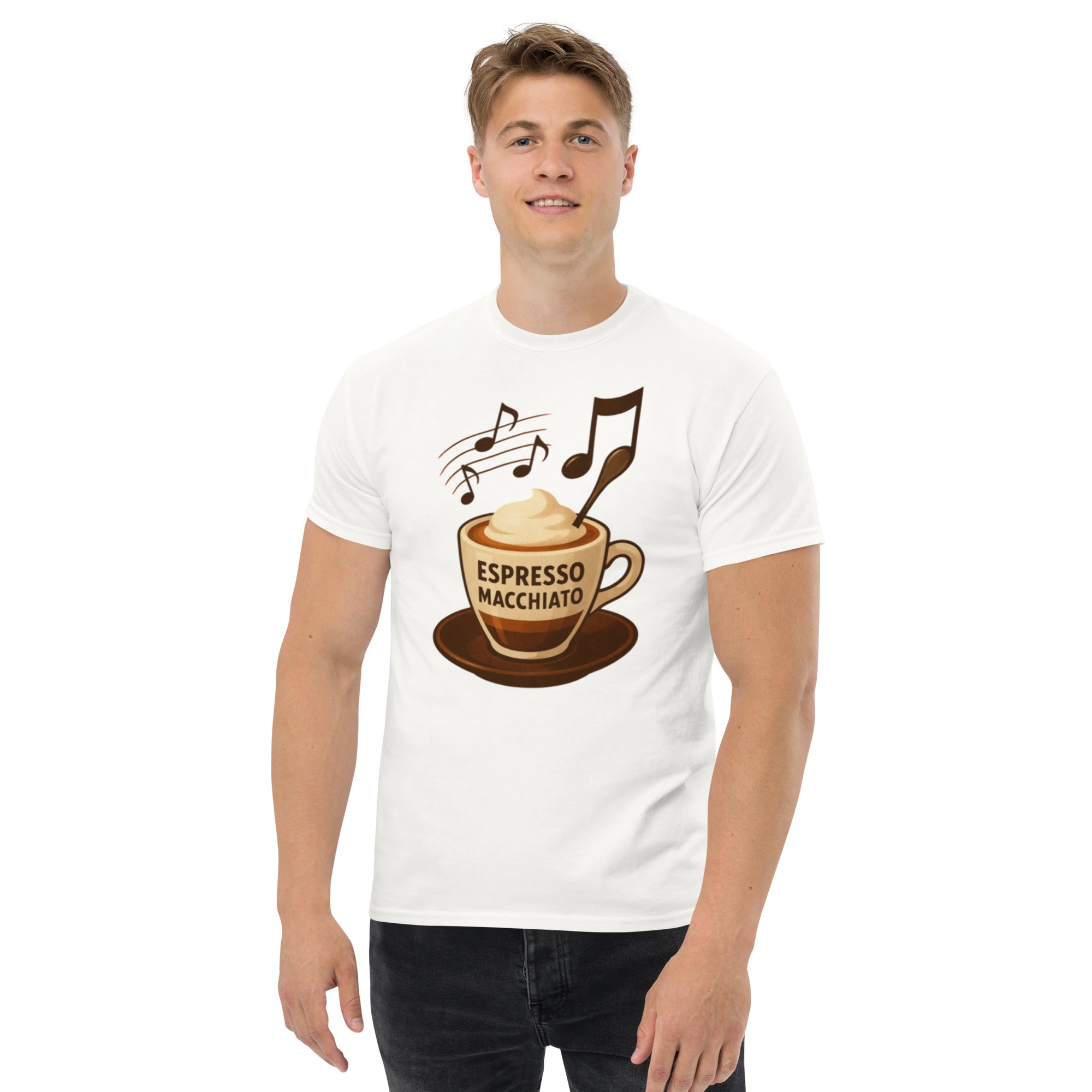 T-shirt Unisex Espresso Macchiato-DTG-Biiply-Bianco-S-Biiply