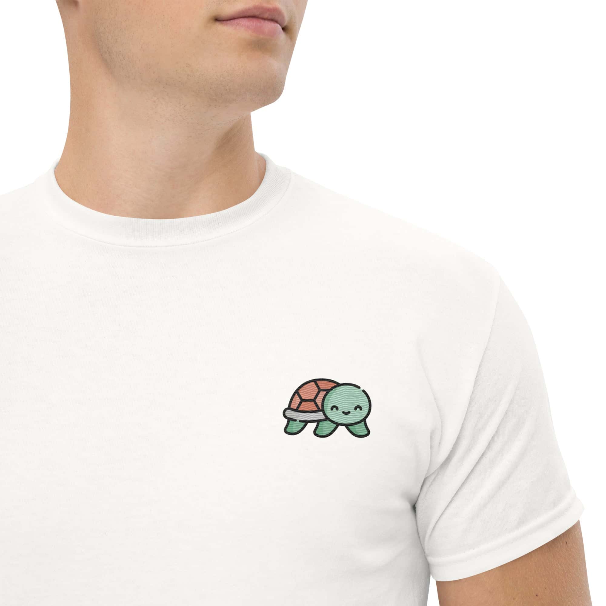 T-shirt Unisex Baby Tartaruga-Ricamati-Biiply-Bianco-S-Biiply