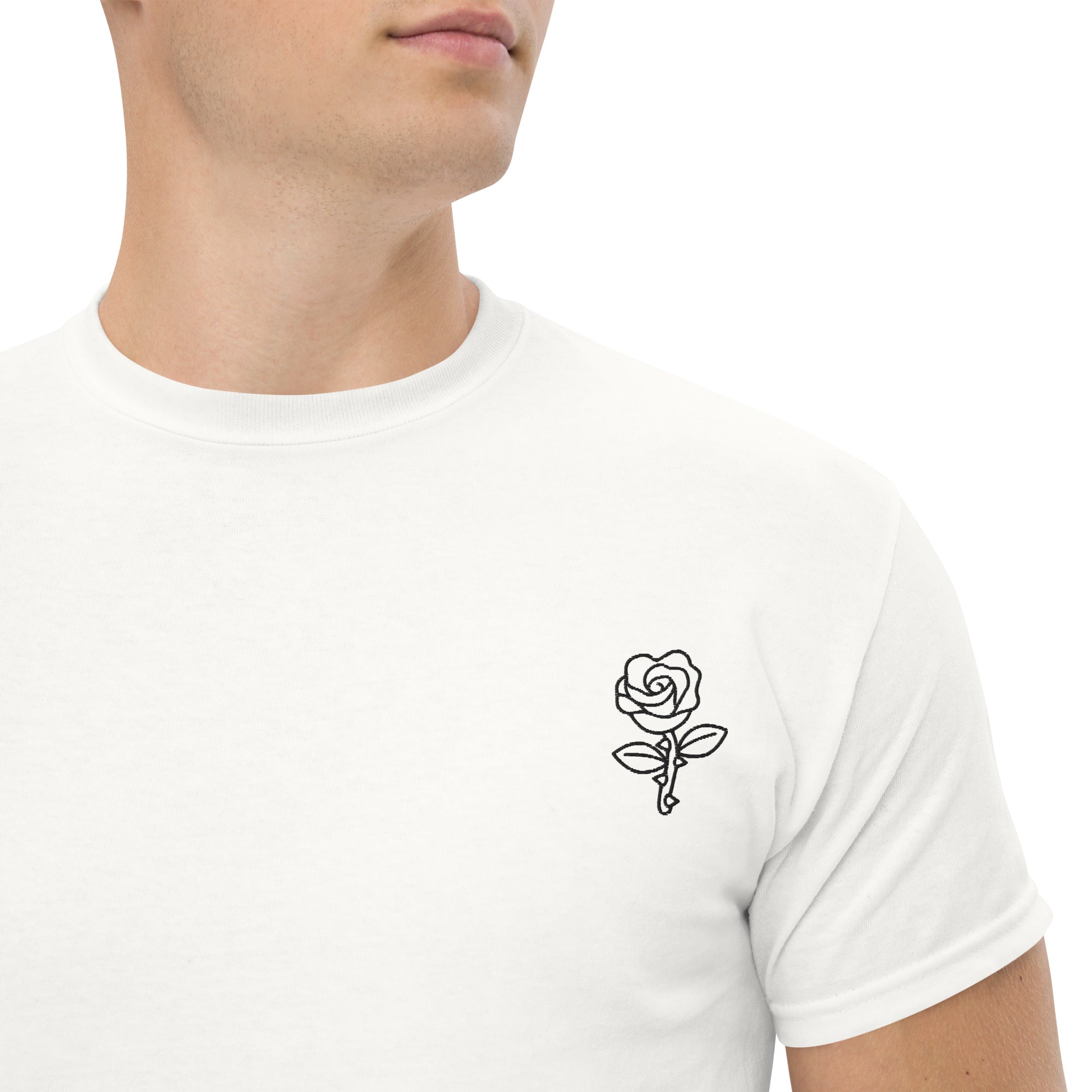 T-shirt Unisex Rosa-Ricamati-Biiply-Bianco-S-Biiply