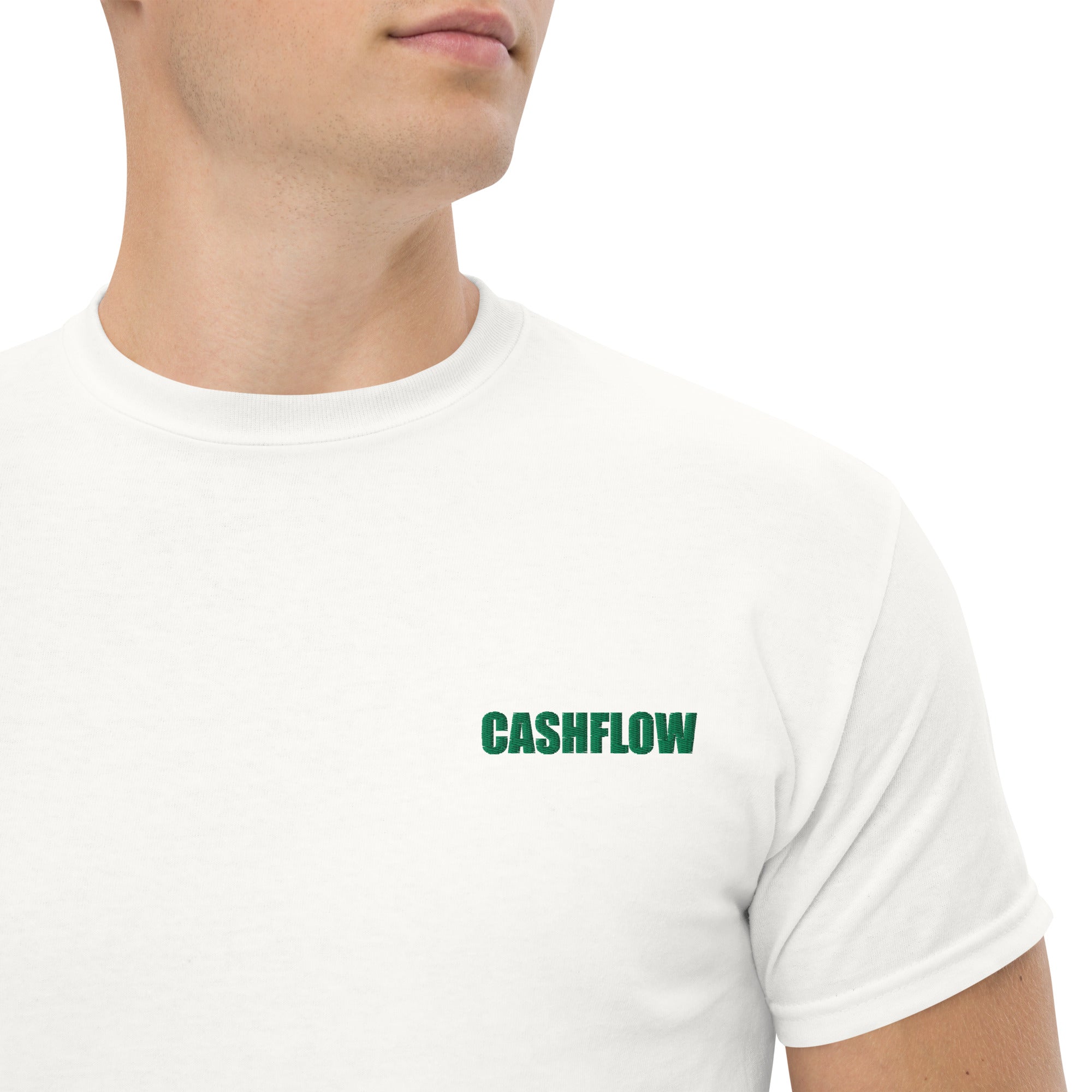 T-shirt Unisex Cashflow-Ricamati-Biiply-Bianco-S-Biiply
