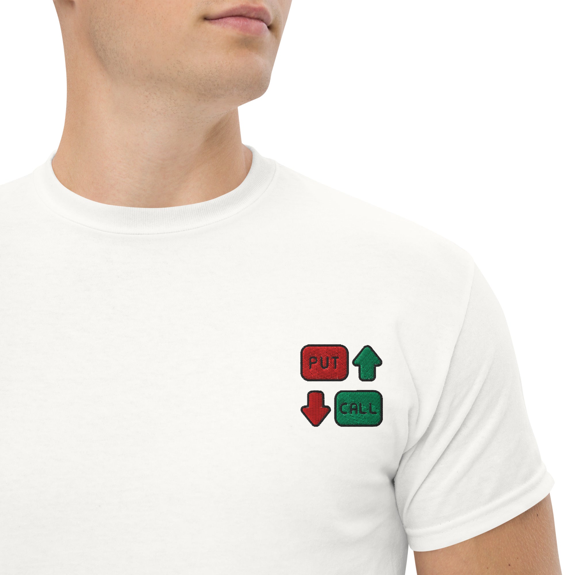 T-shirt Unisex Option Put & Call-Ricamati-Biiply-Bianco-S-Biiply