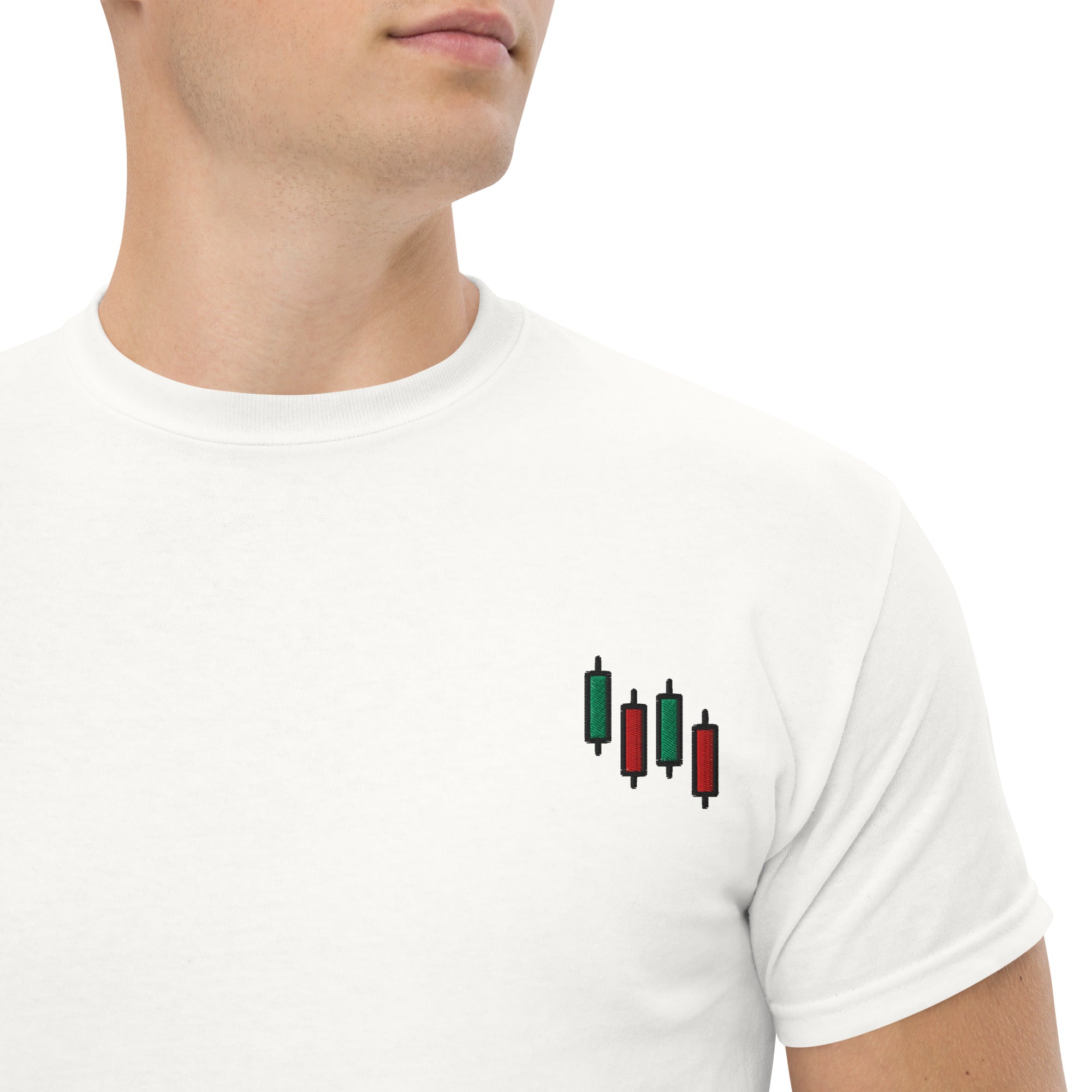T-shirt Unisex CandelStick pattern-Ricamati-Biiply-Bianco-S-Biiply